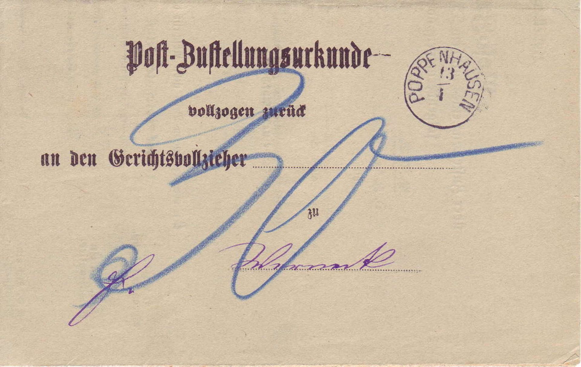 Altdeutschland Bayern 1880, Vorphilatelie. Poppenhausen, seltener Zierstempel auf einer Post -