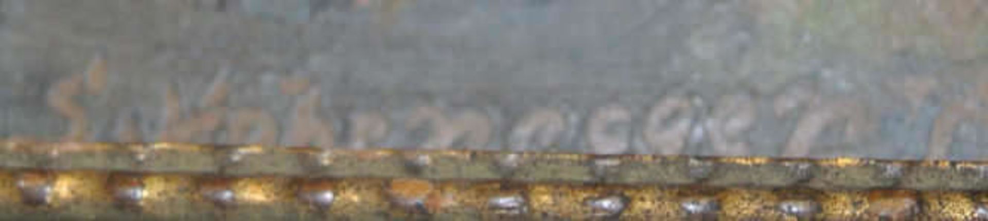 S. Hohenegger, Ölgemälde auf Hartfaserplatte "Bei München im Frühling", im Holzrahmen. Links unten - Bild 3 aus 3