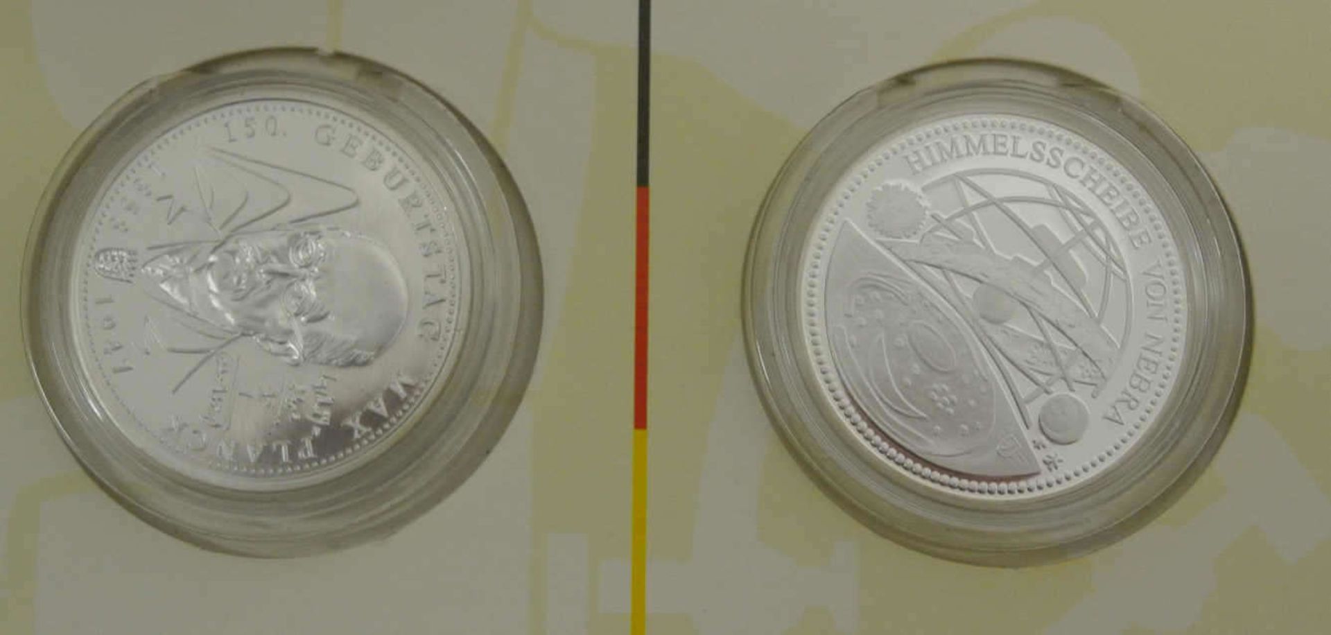 BRD, 2x 10 Euro Münzen in Silber, dabei Himmelsscheibe von Nebra, sowie 2x Sonderprägung: 1x Franz - Bild 3 aus 3