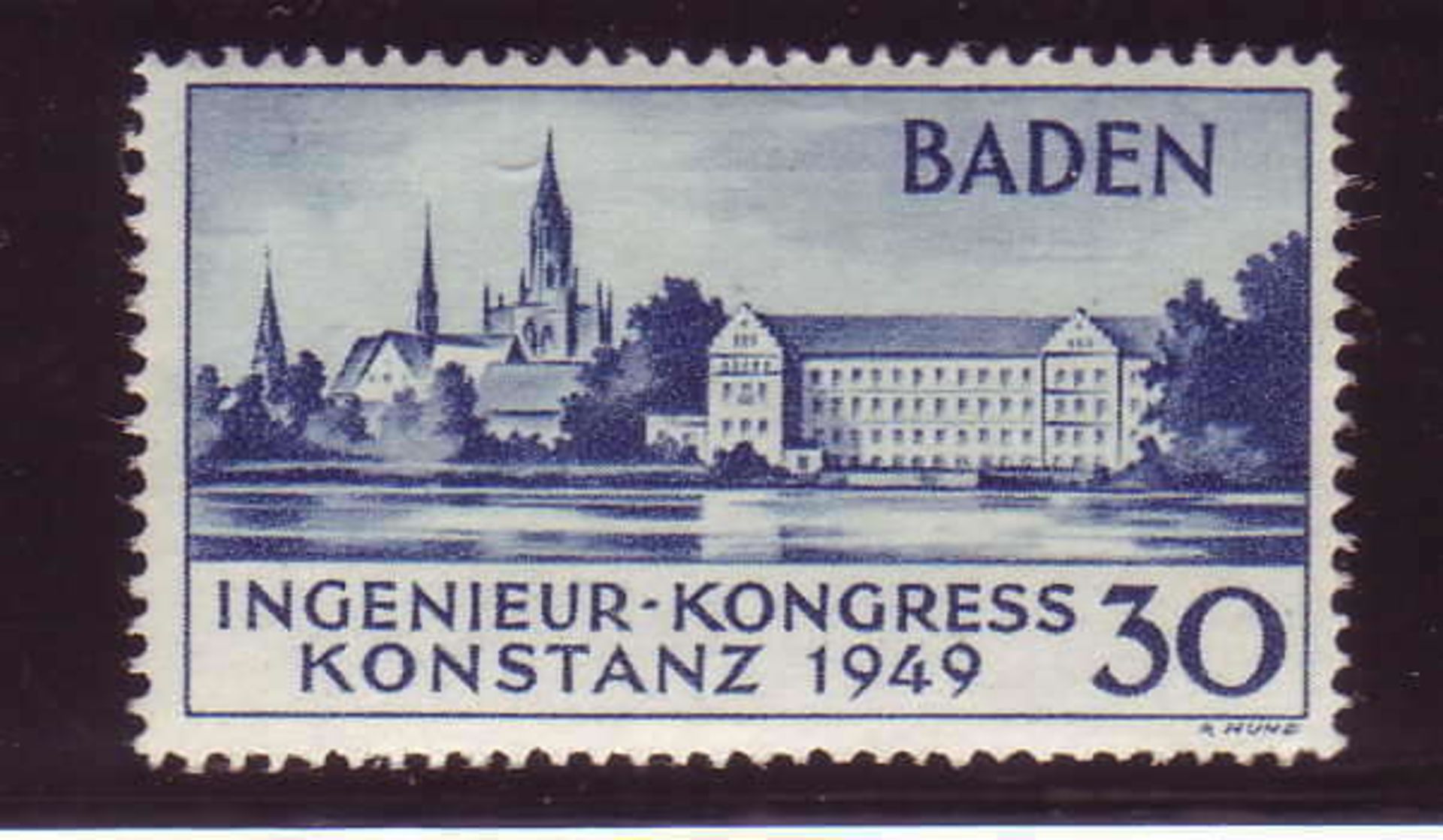 Alliierte Besetzung franz. Zone Baden 1949, Mi. - Nr. 46 I und 46 II. Nr. 46 II geprüft Schlegel.