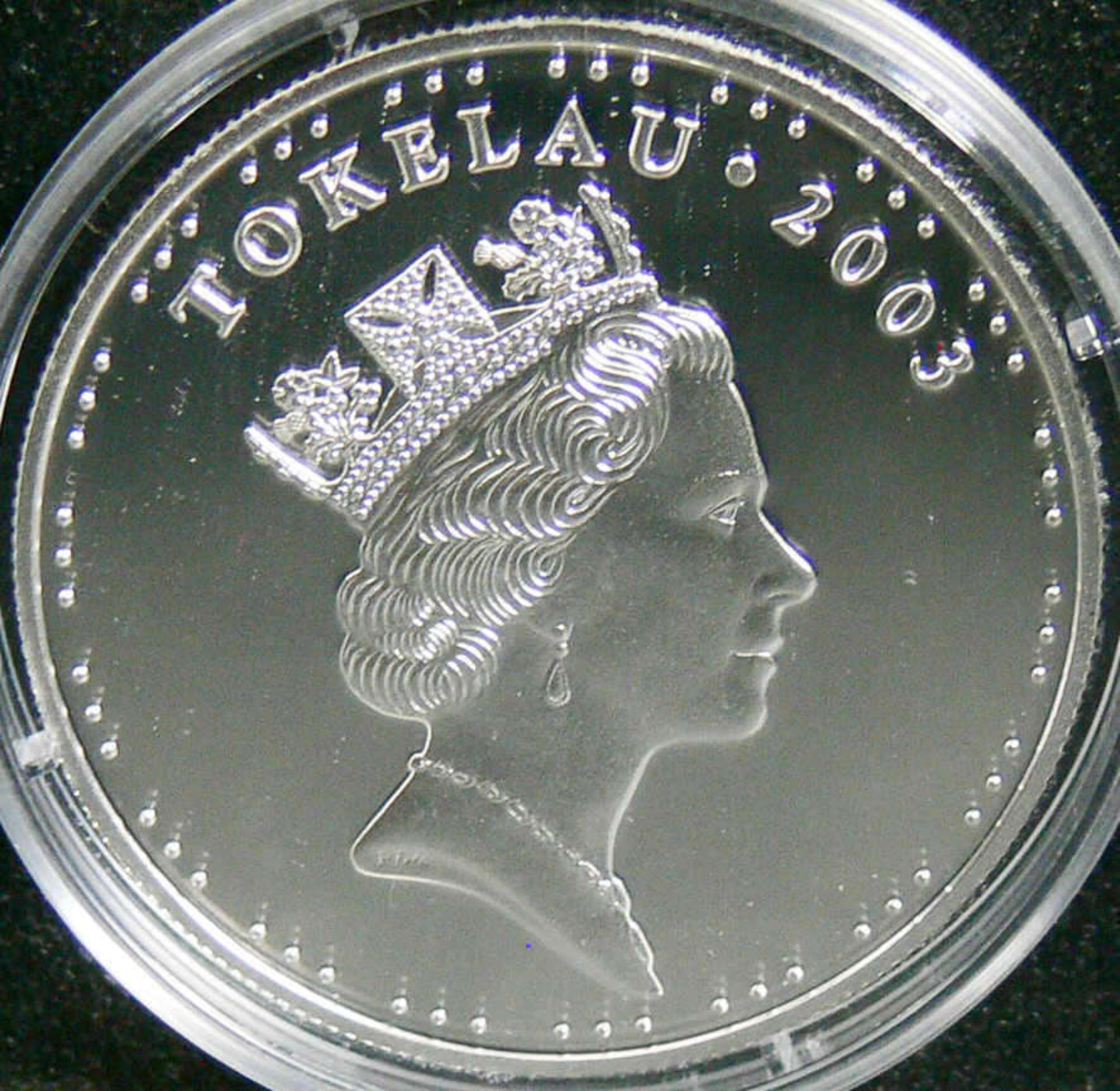 Tokelau 2003, 5 Tala - Silbermünze "Capt. Smith, General Jackson". Silber 999, Gewicht: 28,3 g, - Bild 2 aus 2