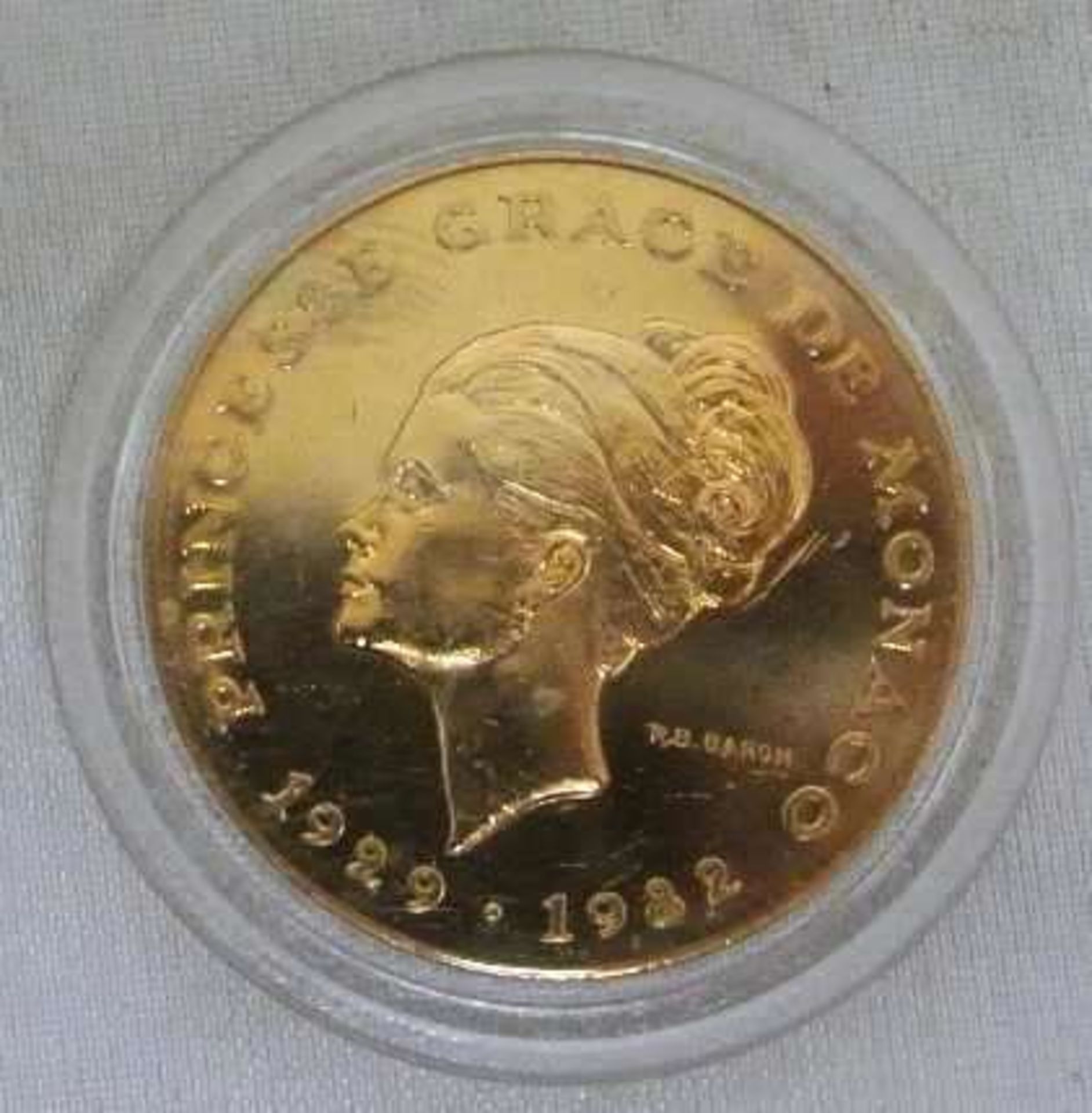 Monaco 1982 "Grace Kelly", 10 Francs vergoldet. - Bild 2 aus 3