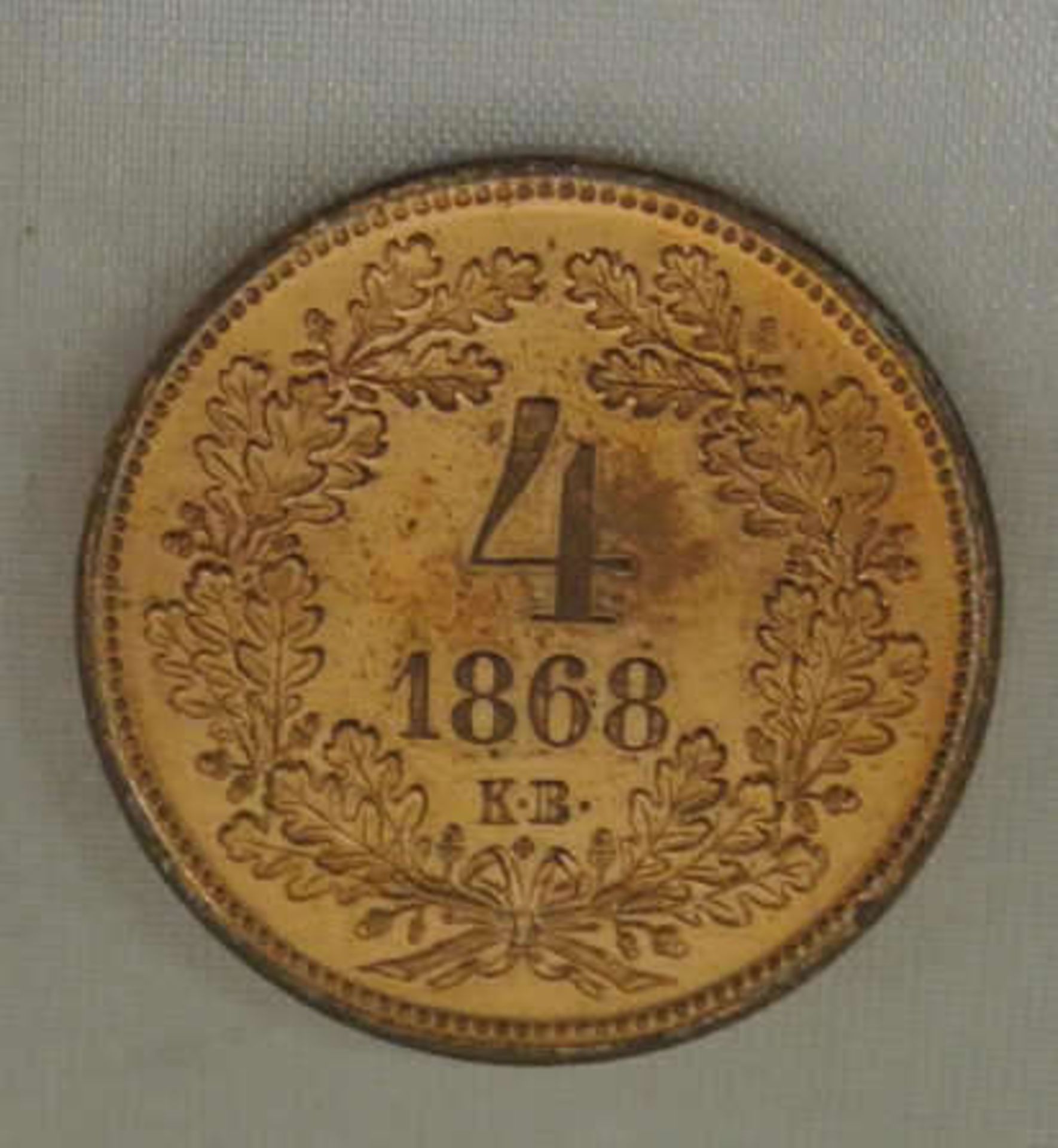 Österreich/Ungarn, Haus Habsburg, 1868, 4 Krajcar in Kupfer. Katalog Nr. KM 422