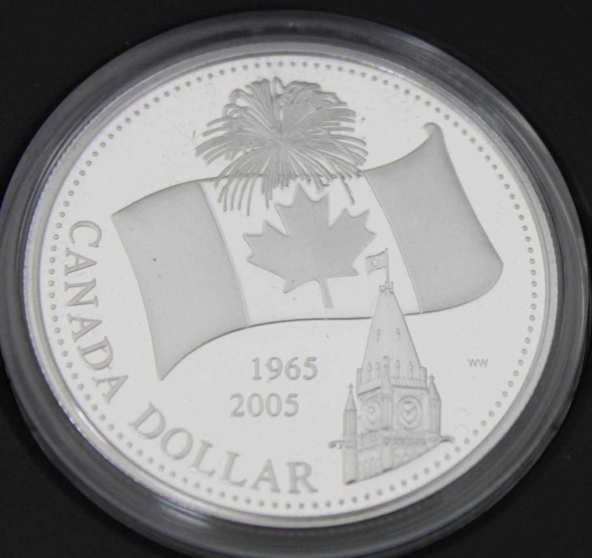 Canada Dollar von 2005, Nationalflagge 40. Jahrestag, Proof Silver Dollar. Canada Dollar 2005, - Bild 2 aus 2