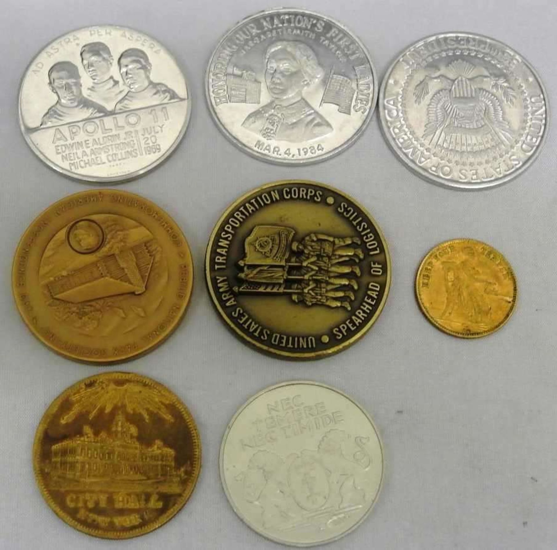 Lot Medaillen, meist USA, dabei auch Replik Danzig, 10 Gulden - Bild 2 aus 2