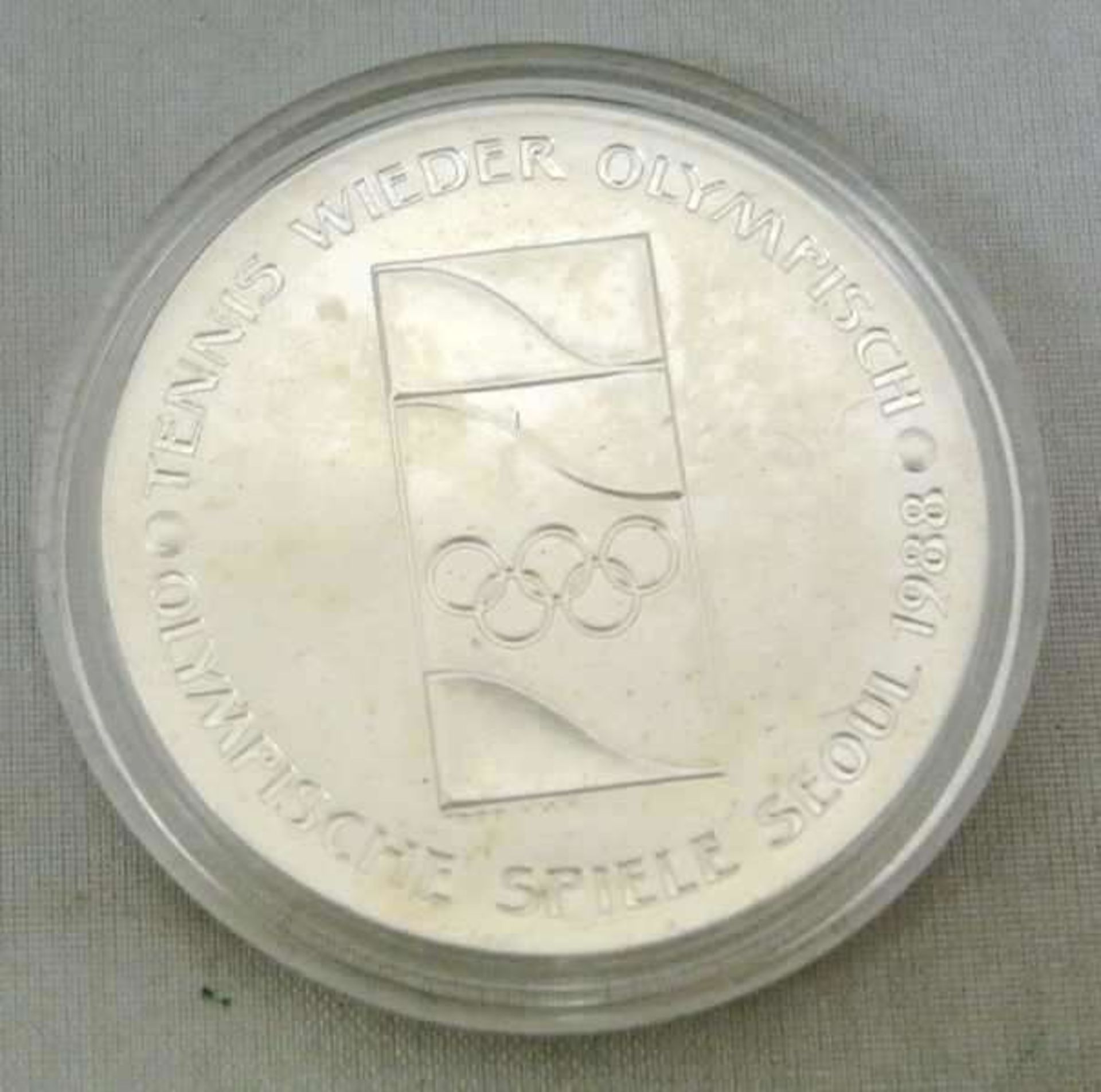 Silber Medaille - 1000er - Steffi Graf Pro Olympia Seoul Tennis 1988, im Original Schatulle - Bild 3 aus 4
