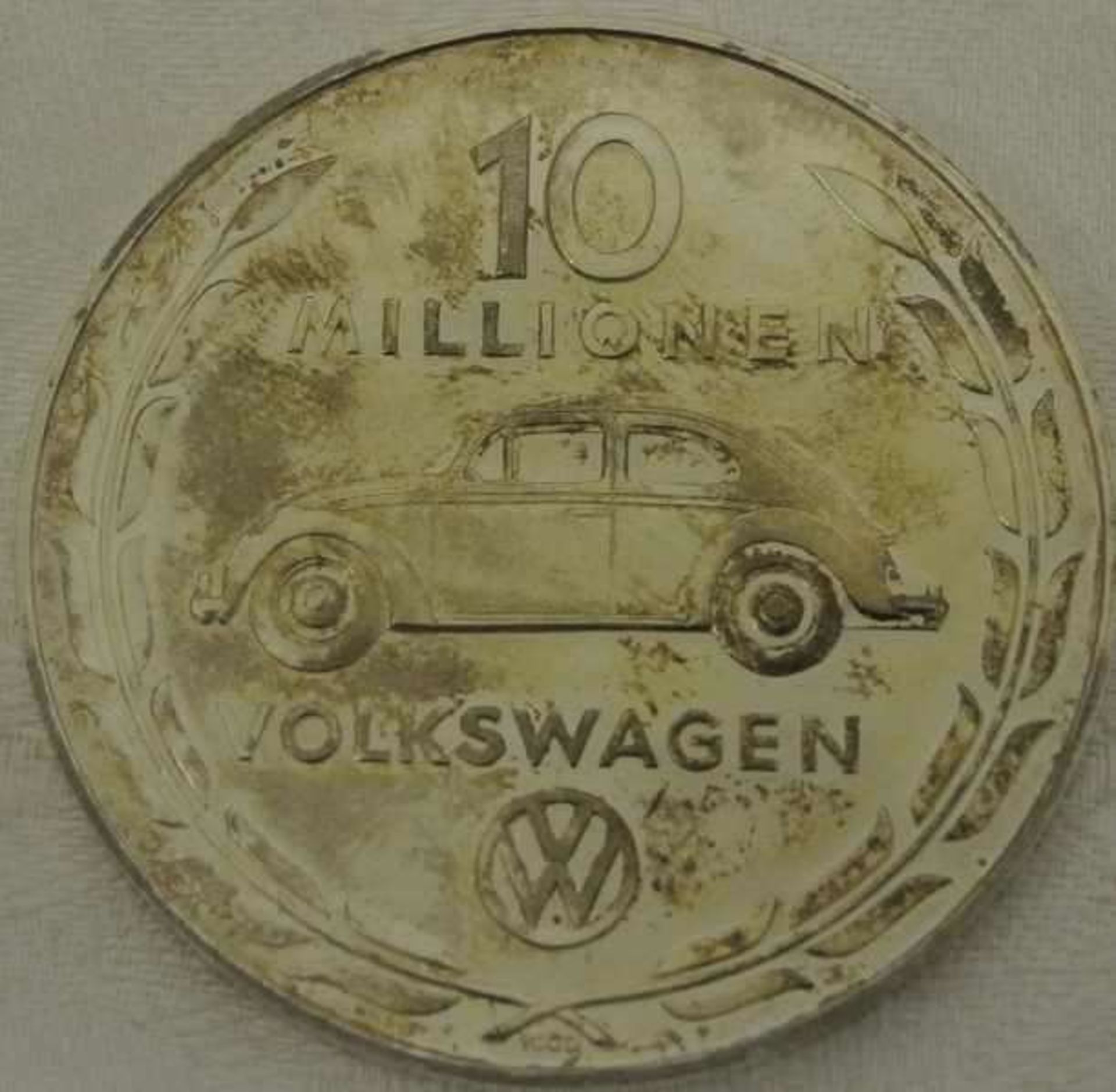 Silbermedaille, 10 Millionen Volkswagen, 1000er Silber, Gewicht 24,25 gr