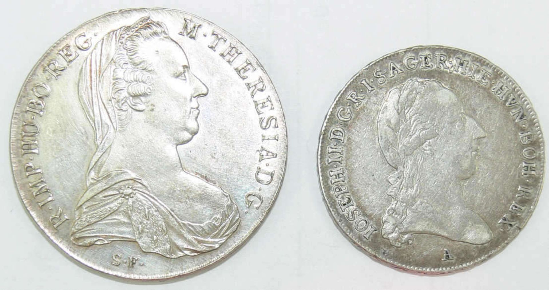 Österreich 1790 A, 1/2 Kronentaler, Joseph II, Wien, Silber, ss. und Theresientaler, silber.