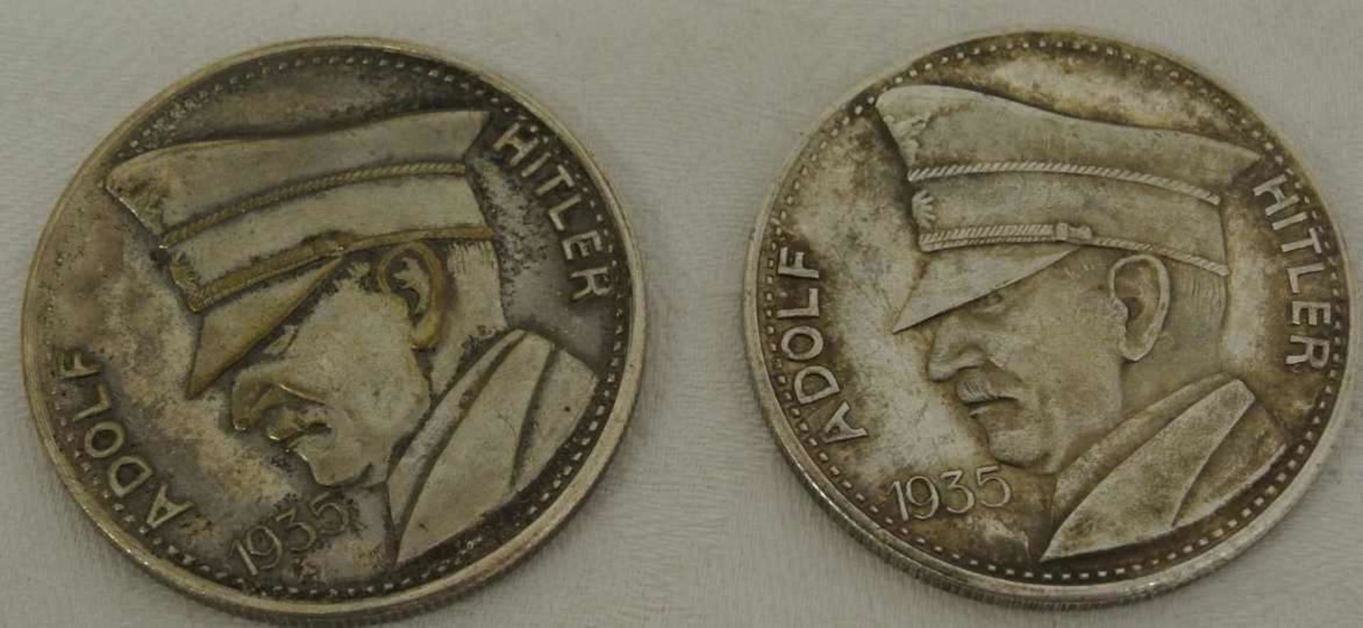 2 Medaillen, Drittes Reich, Adolf Hitler 1935, 5 Reichsmark