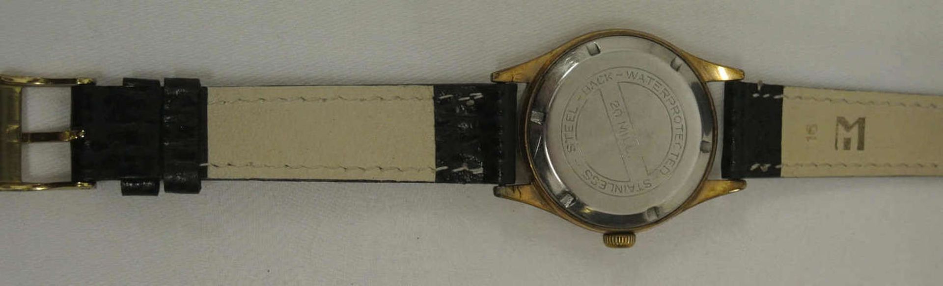 1 alte Herrenarmbanduhr von Anker, ca. 1960er Jahre, mechanisch. Funktion geprüft mit neuem - Bild 3 aus 4