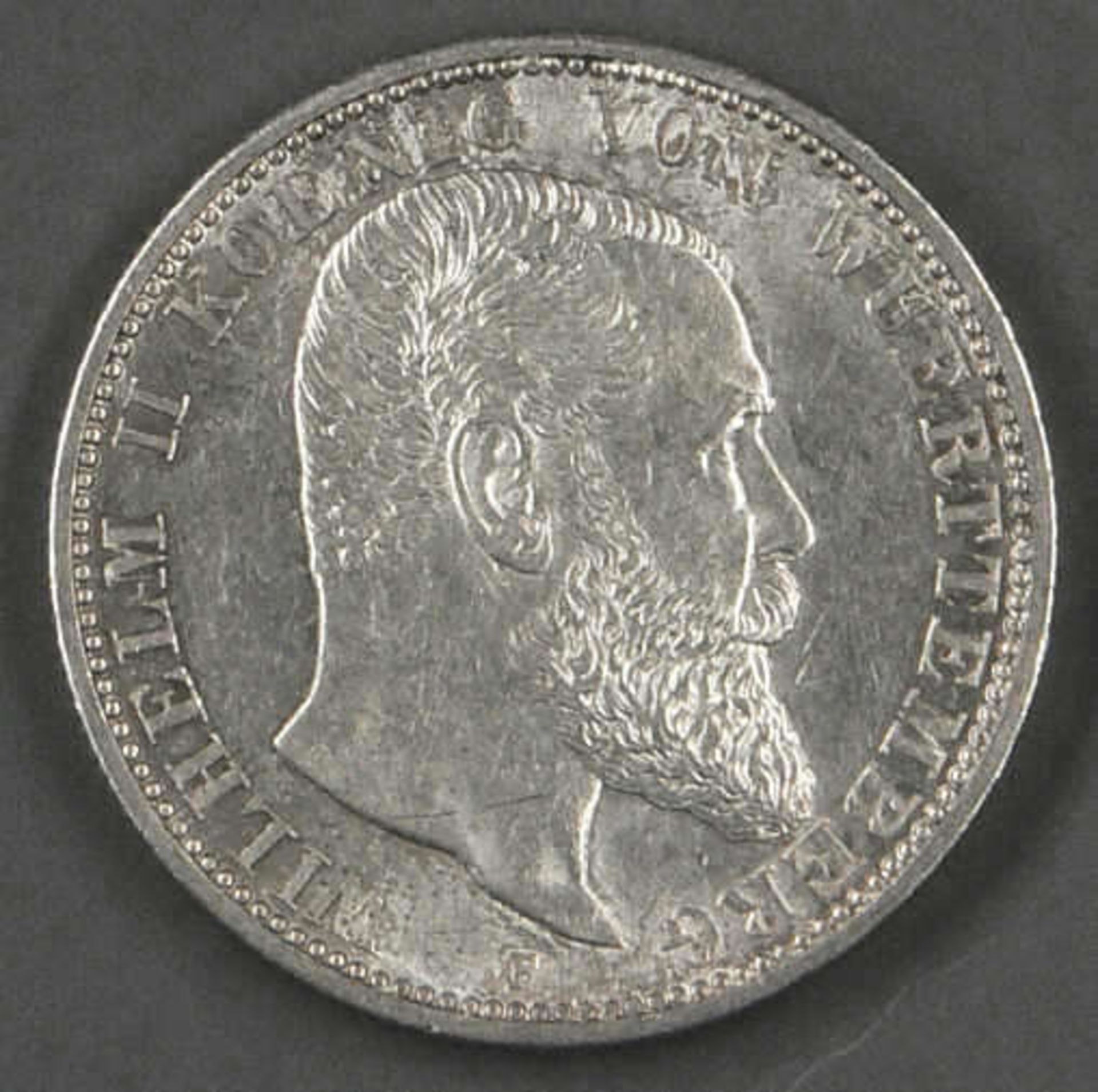 Deutsches Kaisereich Württemberg 1914 F, 2- Mark - Silbermünze. Jaeger: 174. Erhaltung: vz. German