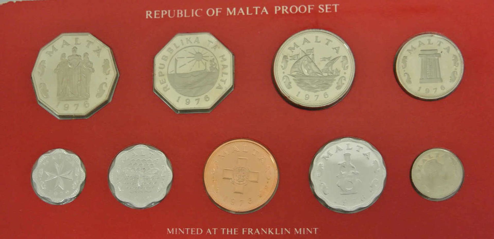 Malta 1976, 94 Cent im Original Set, KM P52 PP - Bild 2 aus 2