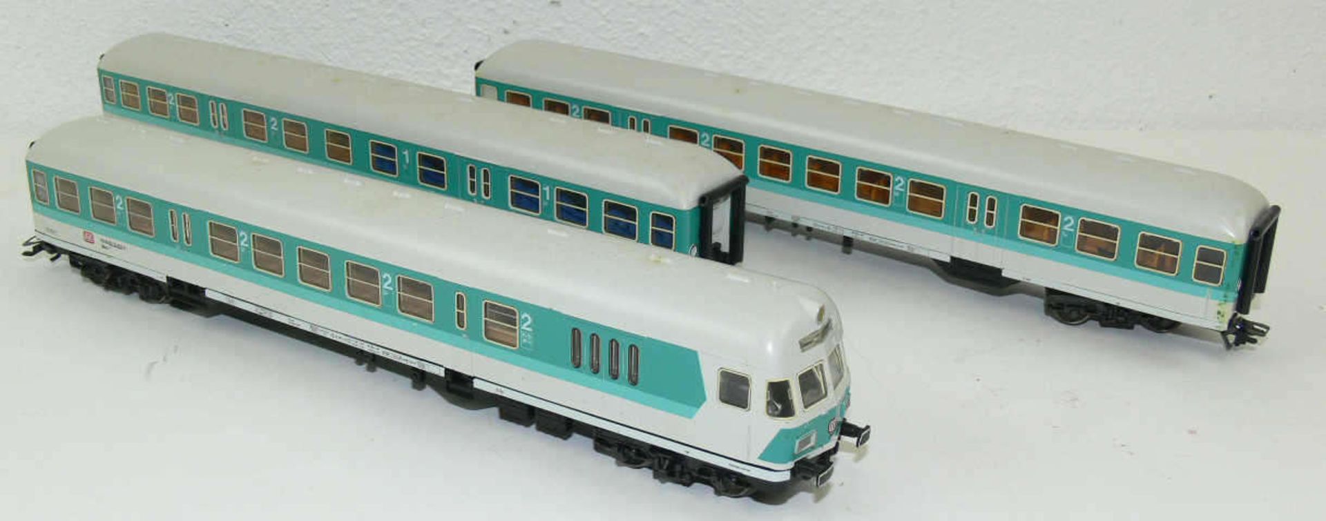 Märklin 4228,59,60, Diesel - Nahverkehrszug "Mintling". Steuerwagen 2. Klasse, Wagen 1. + 2.