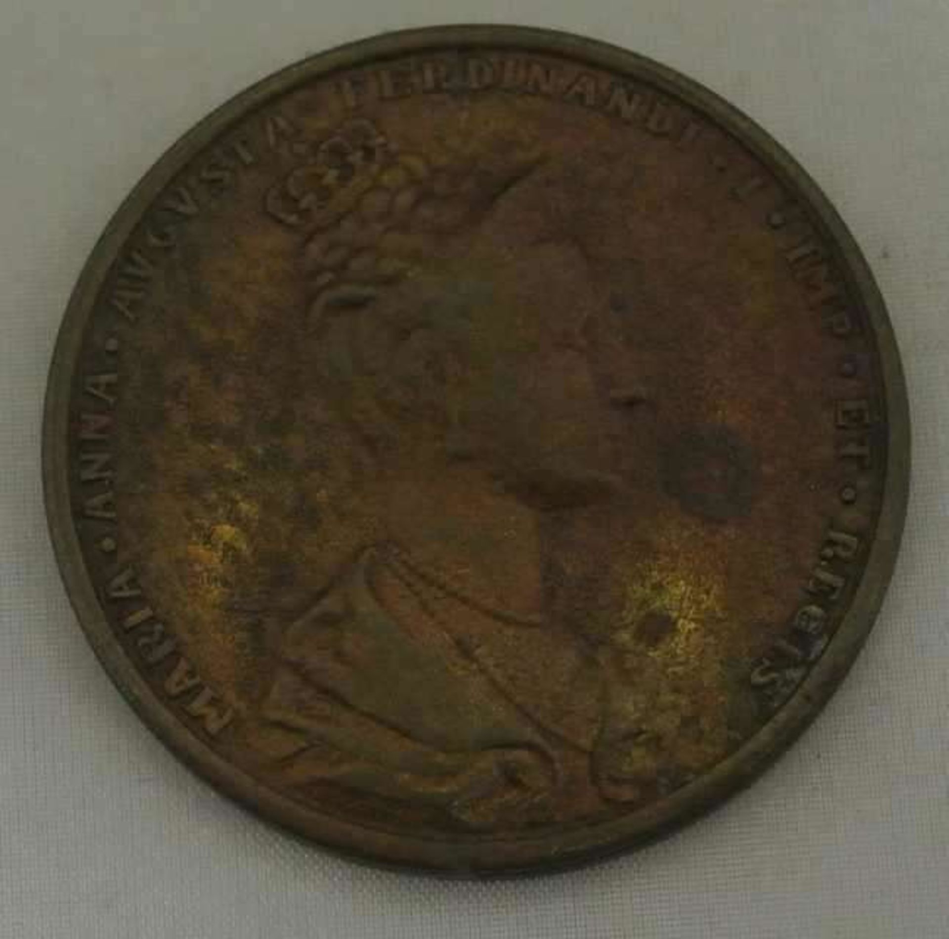 Medaille 1863 Bronze, Ferdinand I. (1835-1848) auf die böhmische Krönung. Et altera Mihi Patria - Bild 2 aus 2