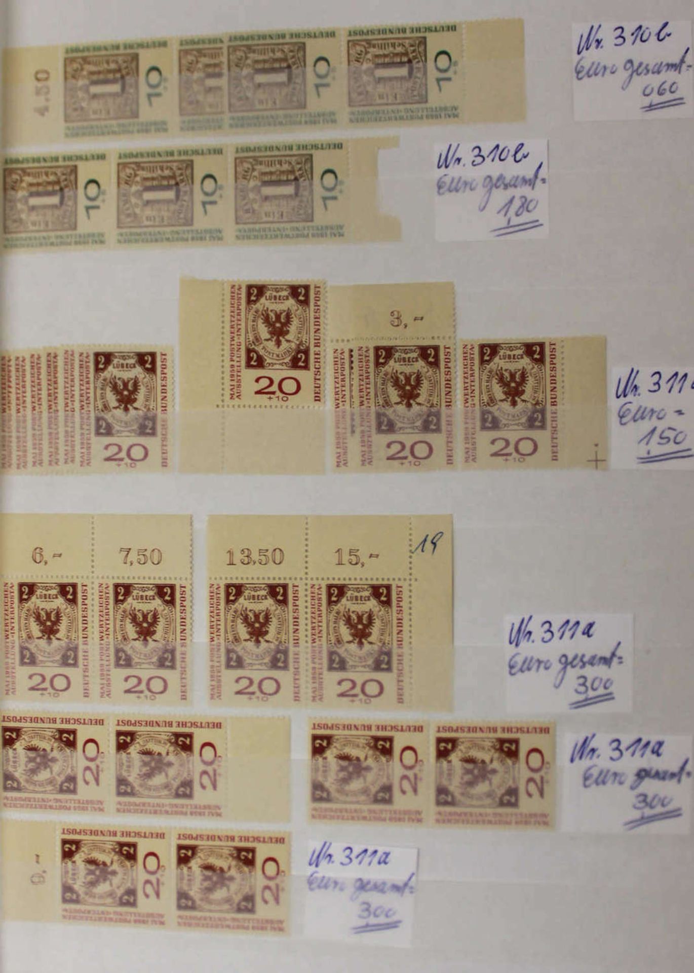Bundesrepublik Deutschland, 1952 - 1999 postfrische Dublettenpartie besonders reichhaltig ab etwa - Bild 3 aus 3