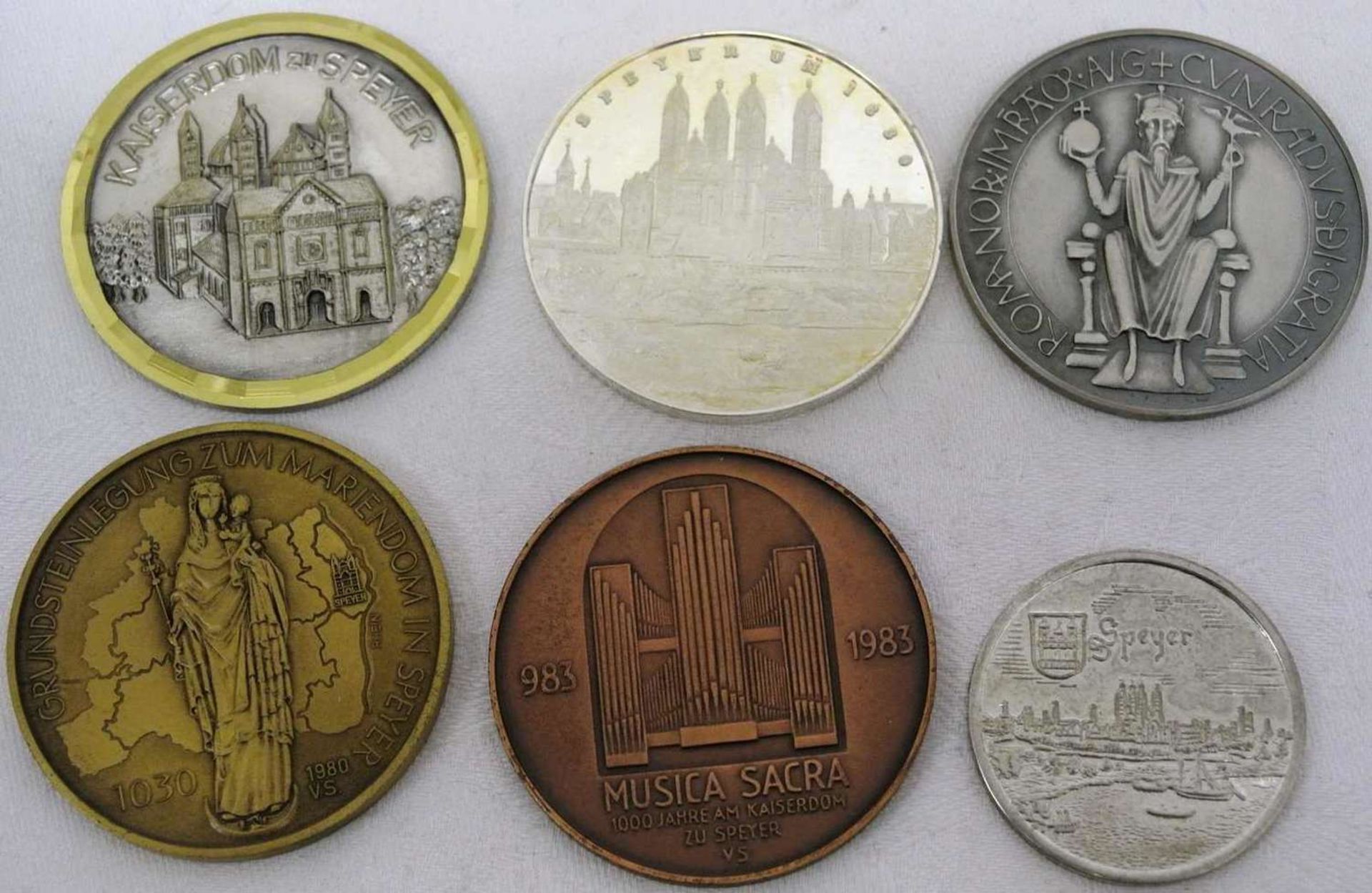 Lot Medaillen Speyer, dabei 2x Silber (Gewicht ca. 51 gr), sowie 4 unedele Medaillen, verschiedene