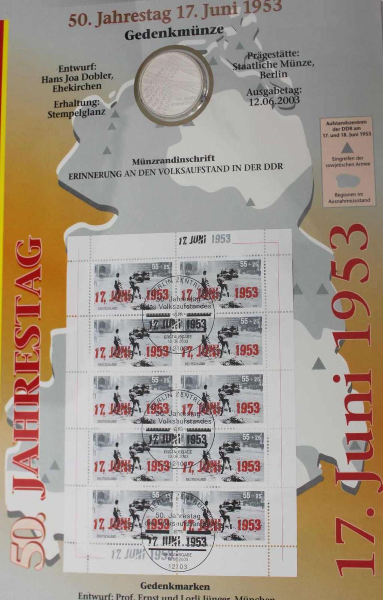 Sammlung Numisblätter, Nummern: 1/2003, 2/2003, 3/2003, 5/2003, 6/2003, 1/2002, 2/2002, 3/02, 4/ - Image 3 of 3