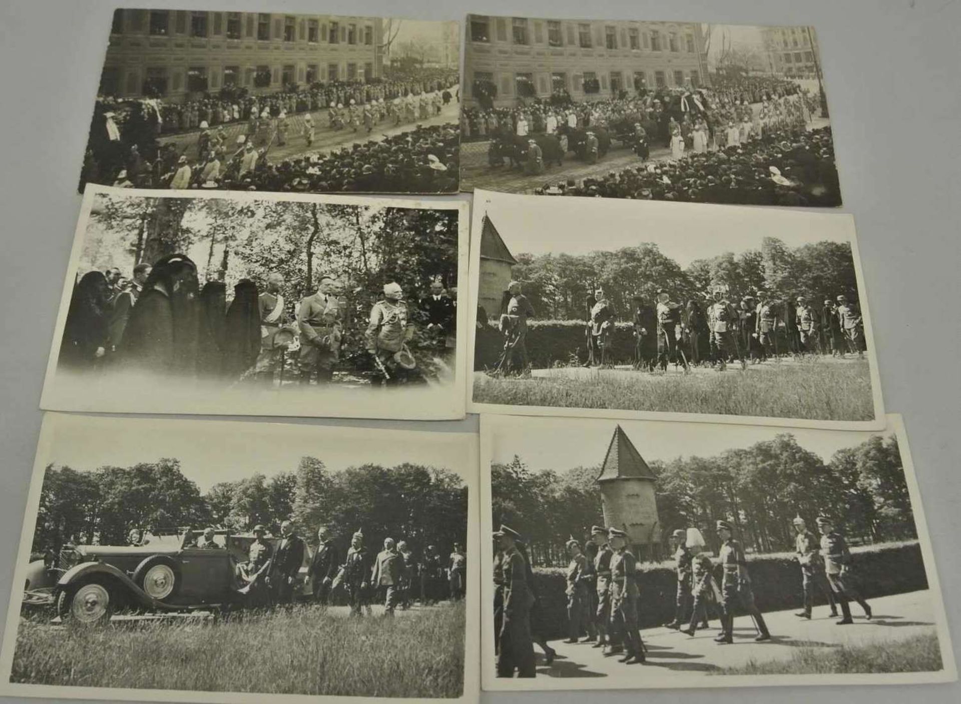 2 Ansichtskarten Trauerzug 16.Nov. 1907, Prinz Arnulf von Bayern, gelaufen, sowie 4 Ansichtskarten