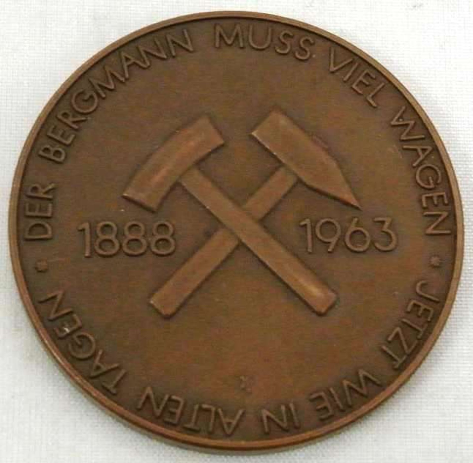 Ausbeute Dortmund Medaille 1963 von Kirchheimer, 75 Jahre Deilmann Bergbau Dortmund Bentheim.
