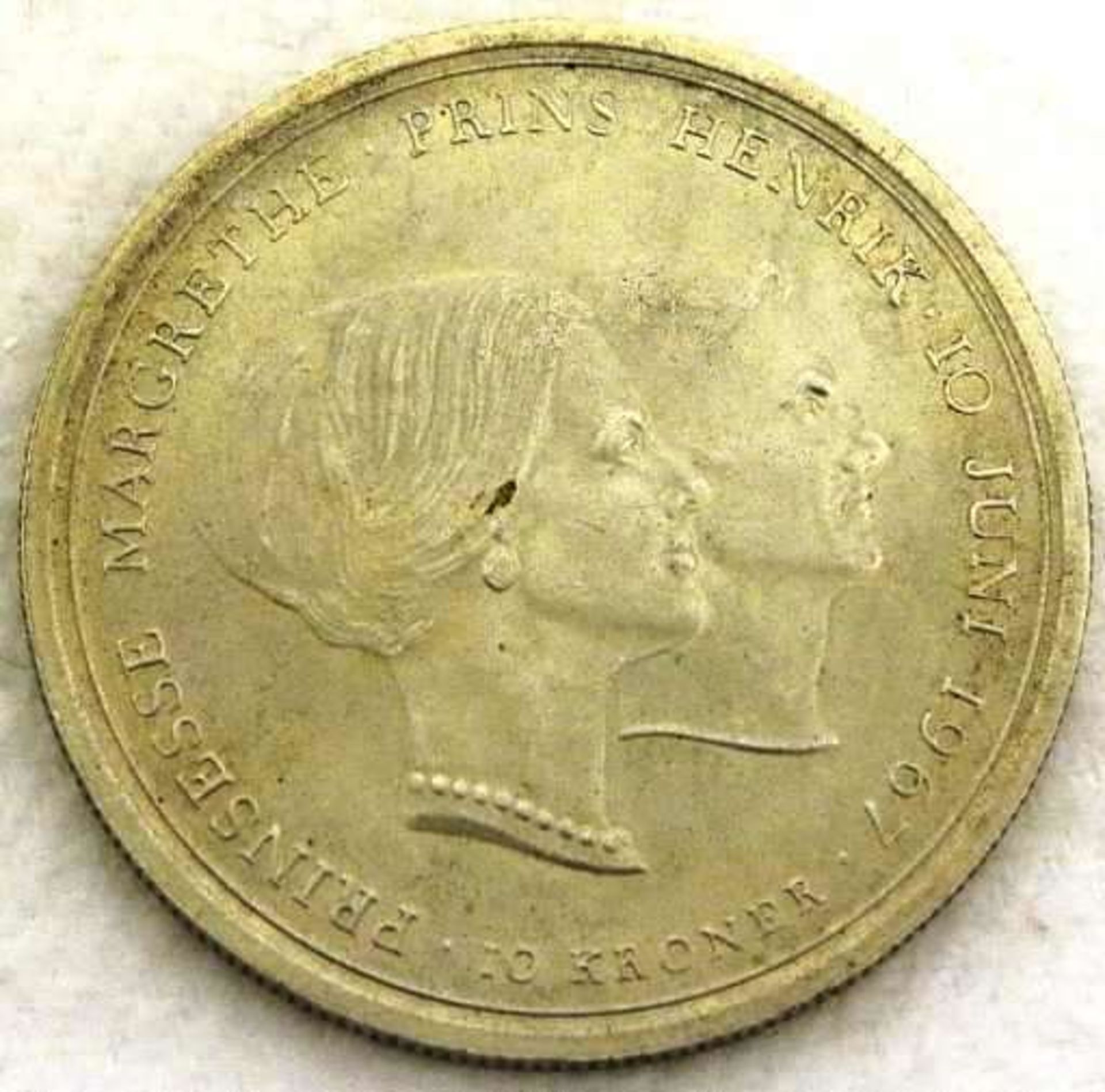 Dänemark, 1967, Hochzeit von Kronprinzessin Margrethe, 10 Kronen Silber
