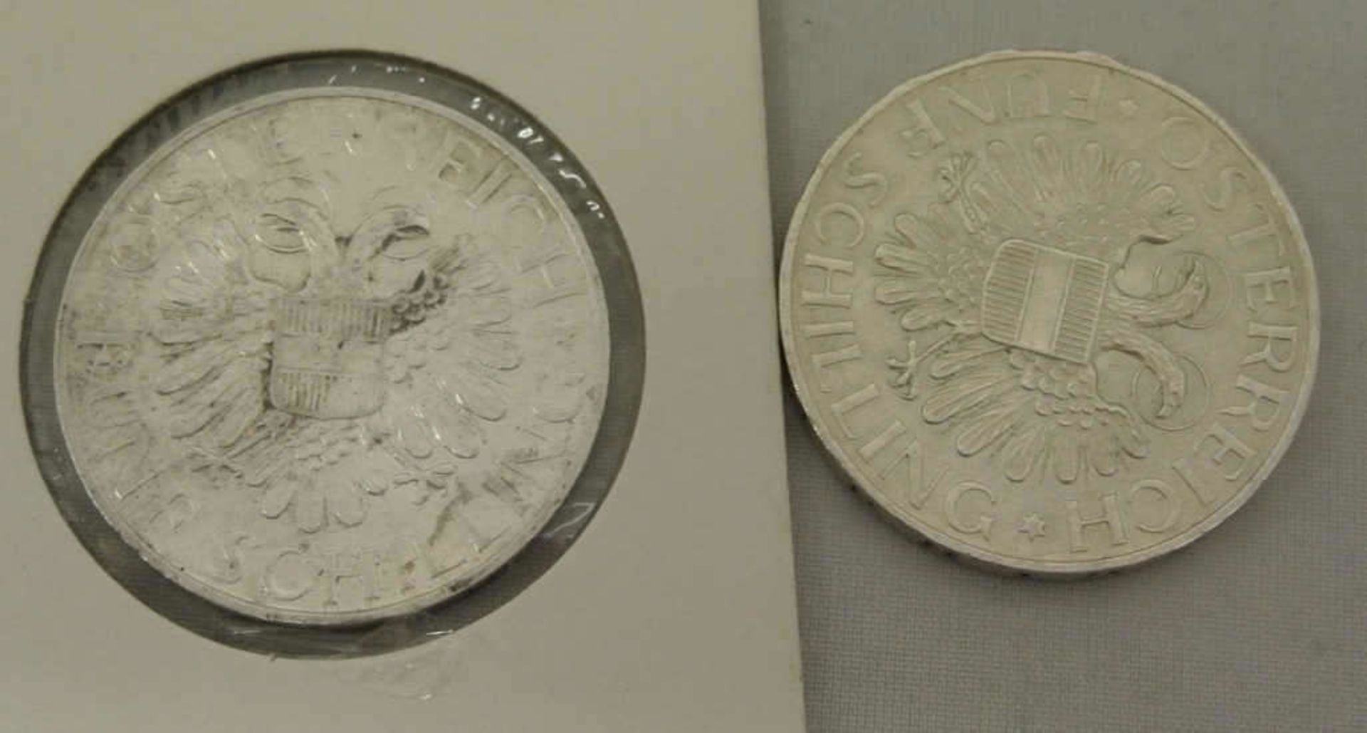 Österreich, 1.Republik, 2x 5 Schilling Münze Silber Magna Marter, 1x 1934, sowie 1x 1955. Erhaltung: - Bild 2 aus 2