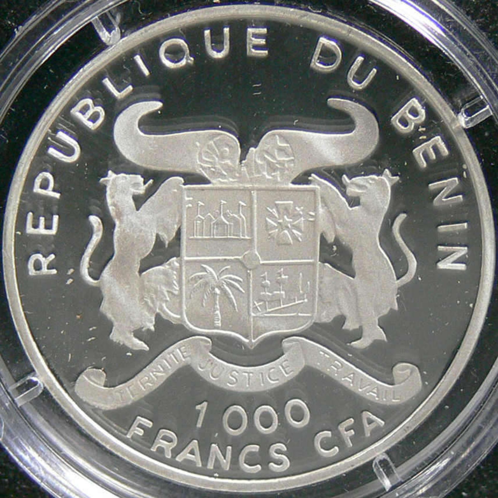 Benin 2000, 1000 Francs - Silbermünze "Das erste Dampfschiff", Silber 999, Gewicht: 15 g, - Bild 2 aus 2