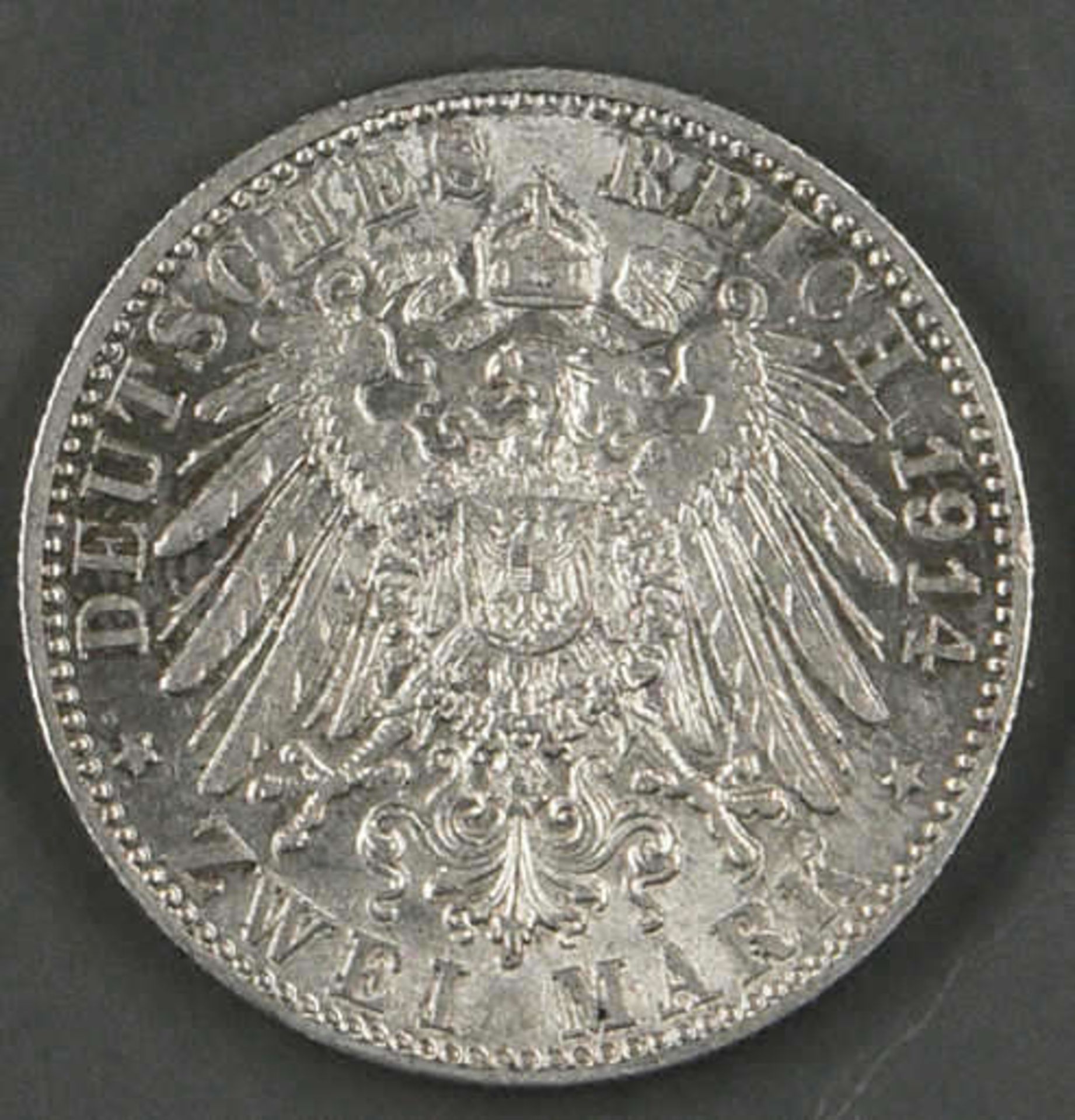 Deutsches Kaisereich Württemberg 1914 F, 2- Mark - Silbermünze. Jaeger: 174. Erhaltung: vz. German - Bild 2 aus 2