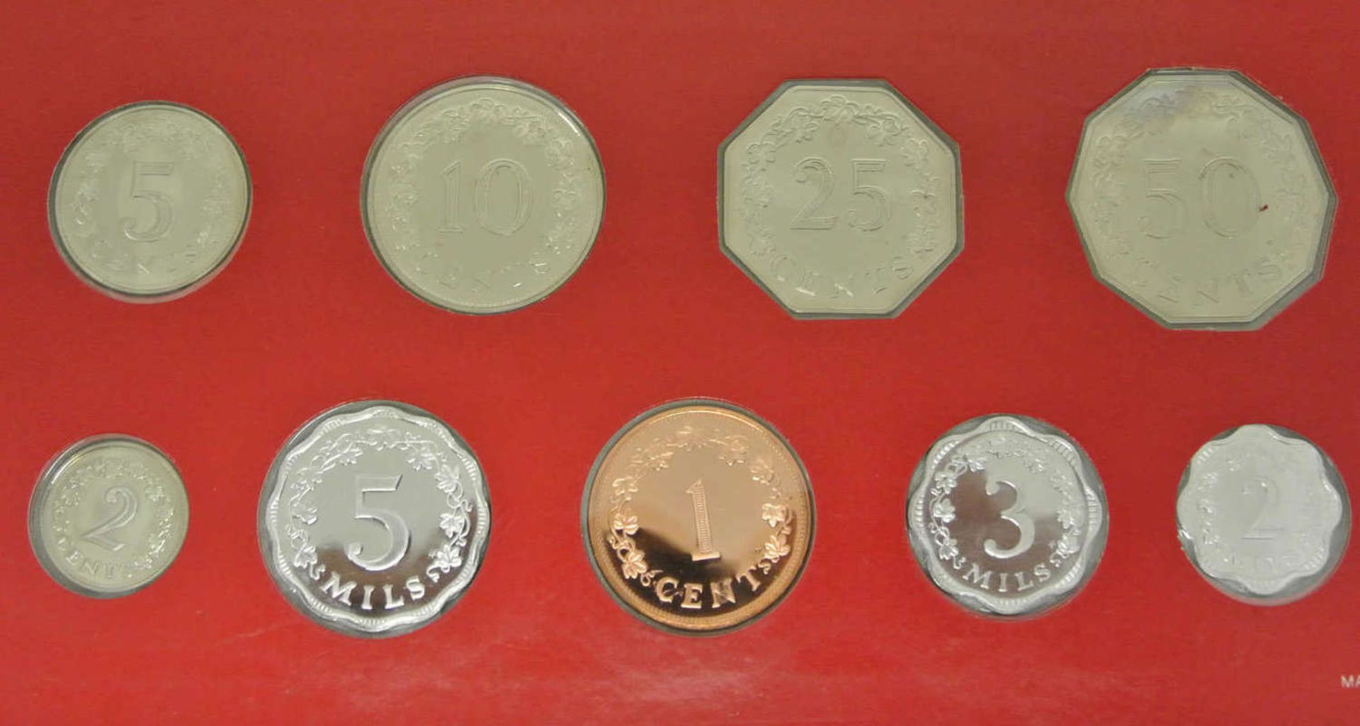 Malta 1976, 94 Cent im Original Set, KM P52 PP