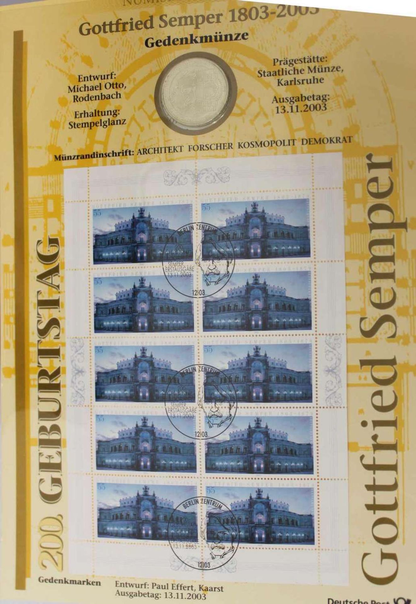 Sammlung Numisblätter, Nummern: 1/2003, 2/2003, 3/2003, 5/2003, 6/2003, 1/2002, 2/2002, 3/02, 4/