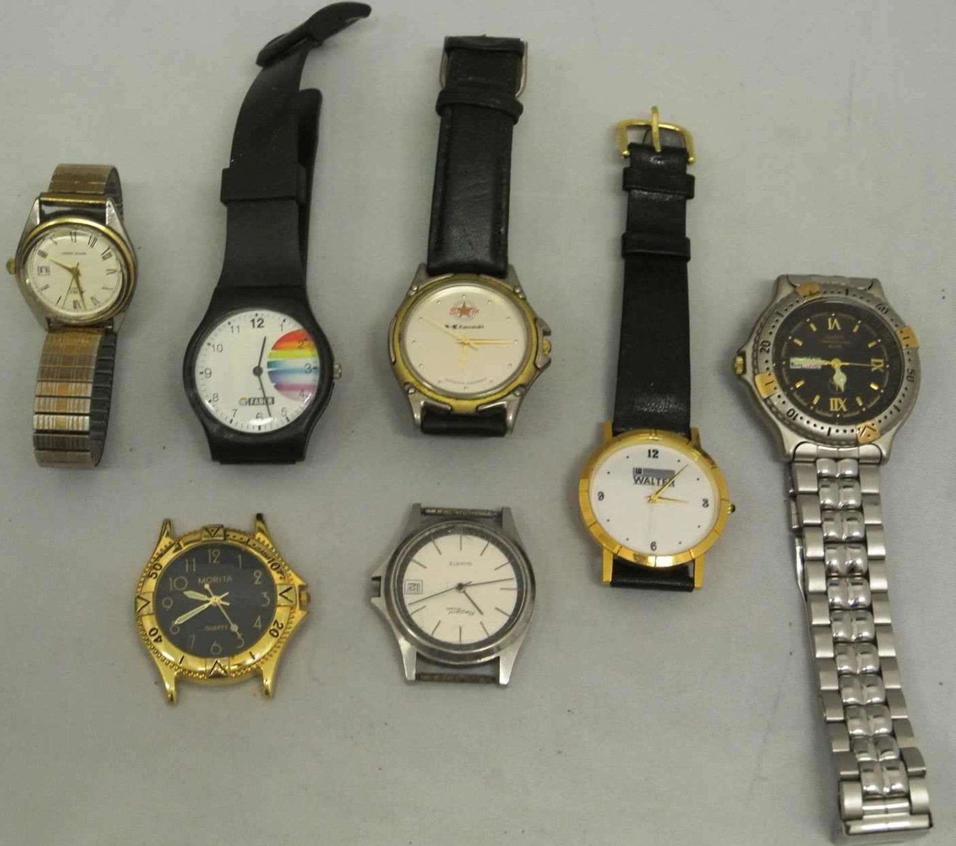 Lot Armbanduhren, insgesamt 7 Stück, Quartz, verschiedene Hersteller