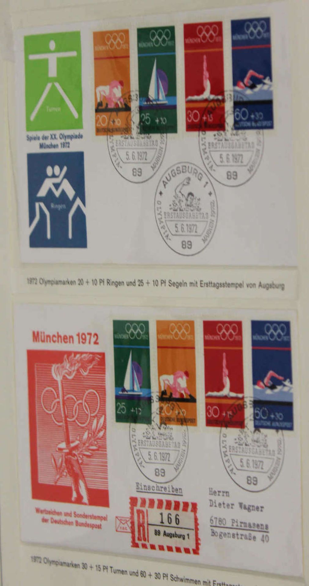 4 Alben gefüllt mit Olympiade München 1972, dabei viele Belege, FDC, sehr reichhaltig. Hoher Wert. 4 - Bild 2 aus 3