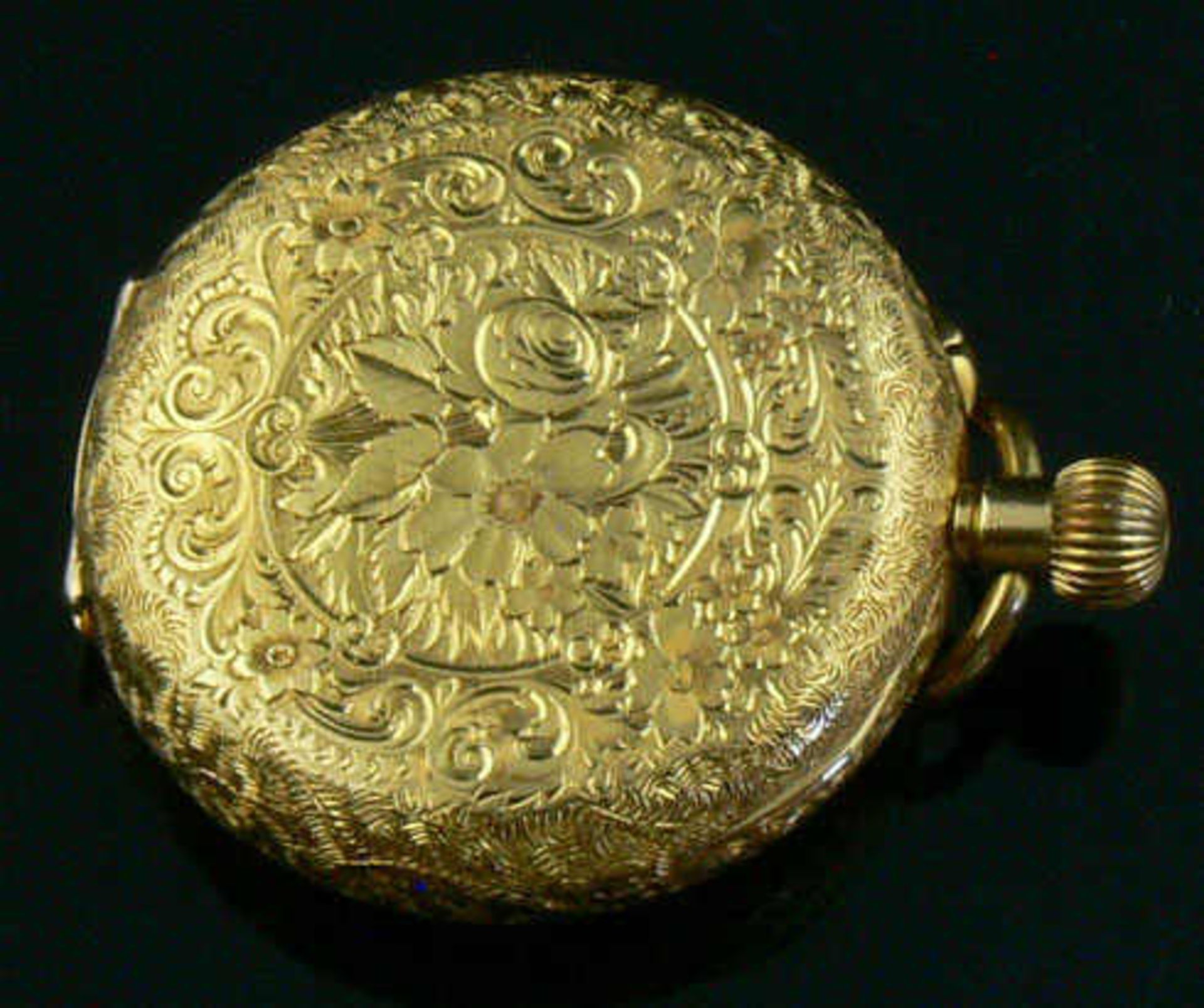 750er Gold Taschenuhr mit Emaille, ca 41,88 g. 750 gold pocket watch with enamel, about 41.88 g . - Bild 2 aus 2