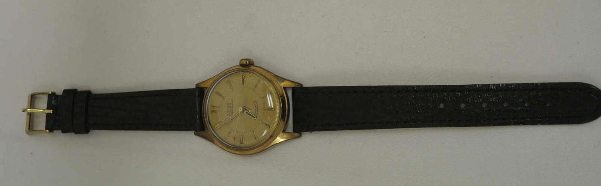 1 alte Herrenarmbanduhr von Anker, ca. 1960er Jahre, mechanisch. Funktion geprüft mit neuem