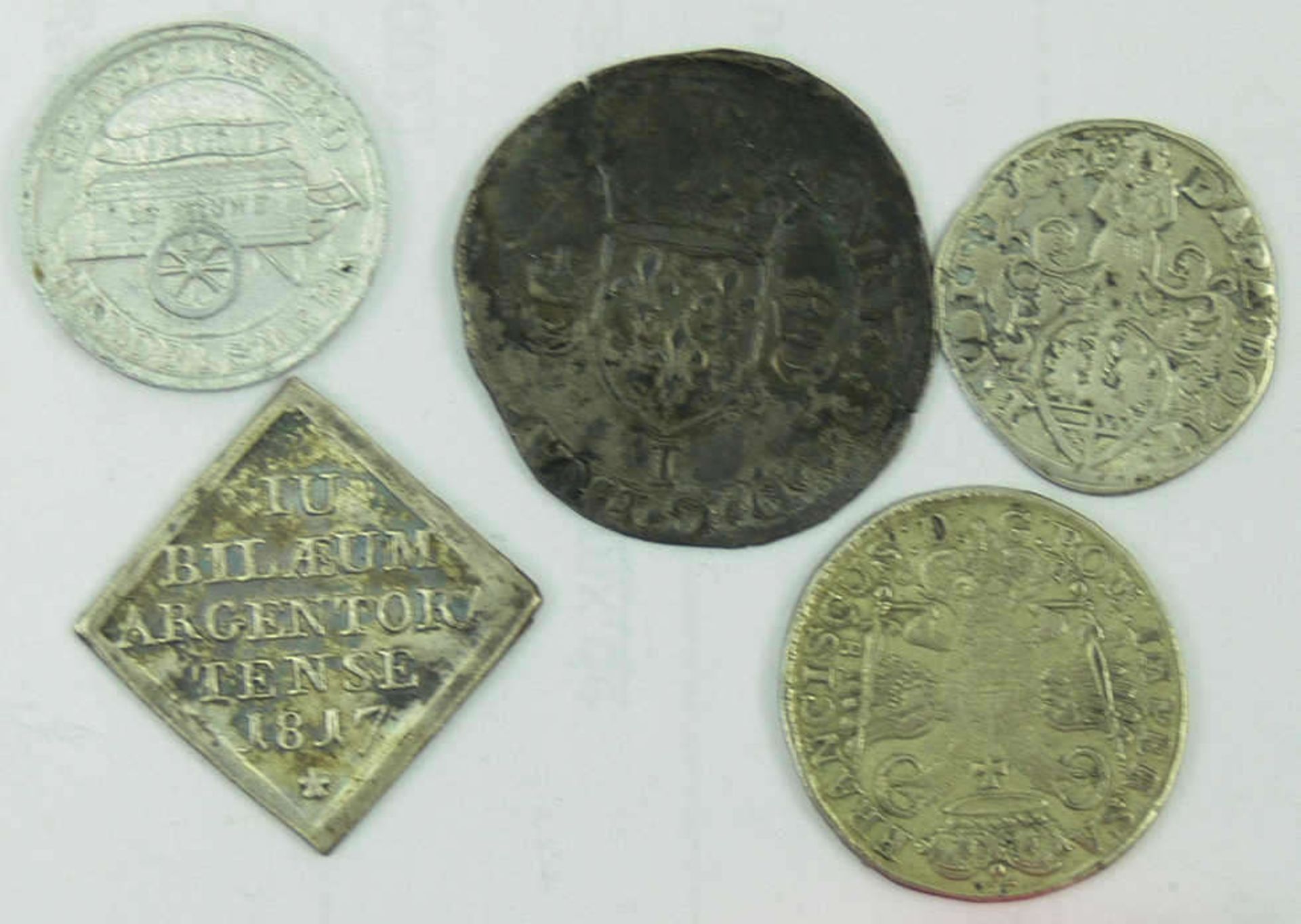 Lot alte Münzen, bestehend aus: 1. Stadt Hildesheim 1668?, 1/24 Taler., ss. 2. Stadt Straßburg,