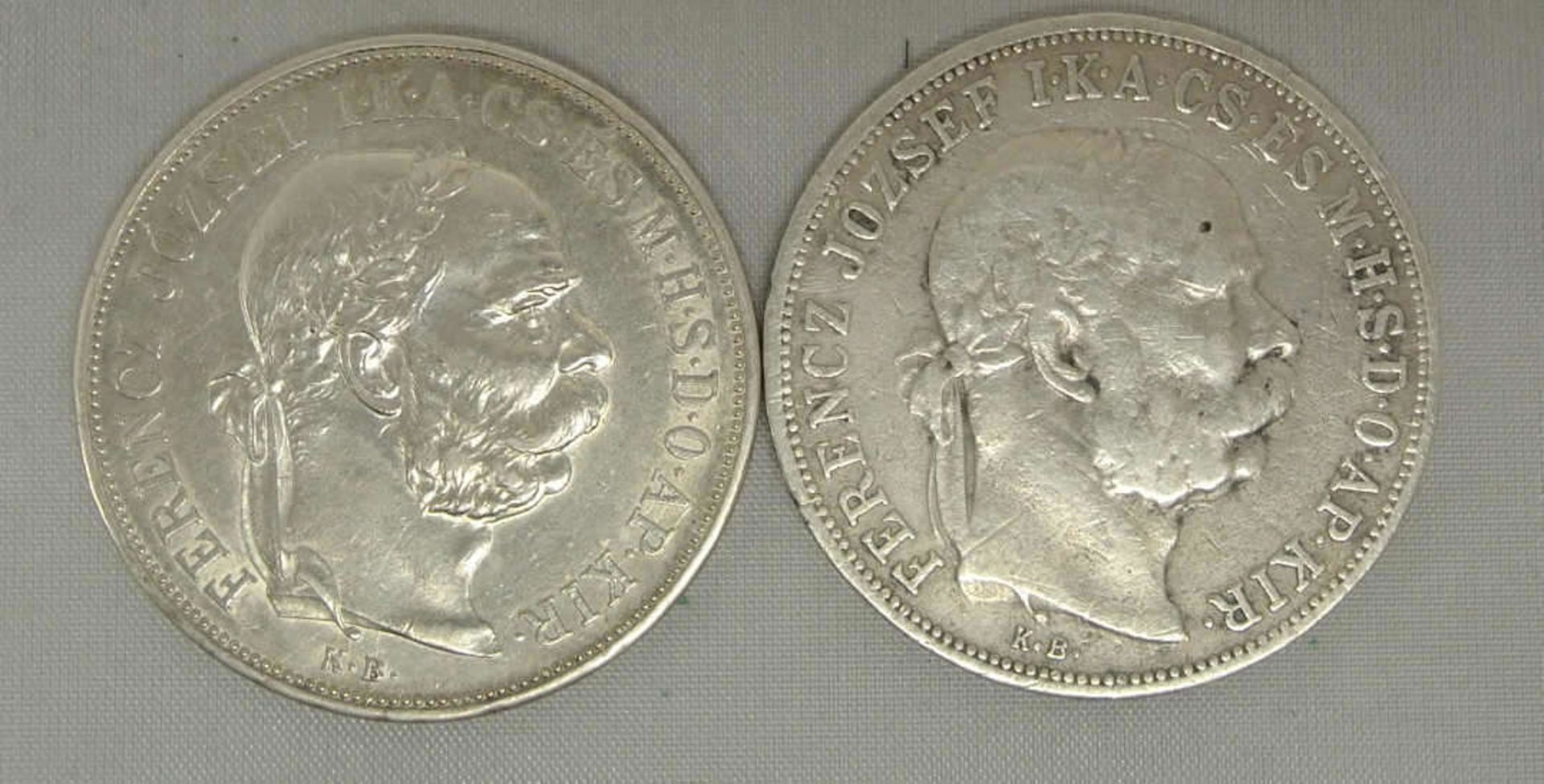 Österreich Franz Joseph I, 2x 5 Korona 1900/1909, Erhaltung: schön - sehr schön+