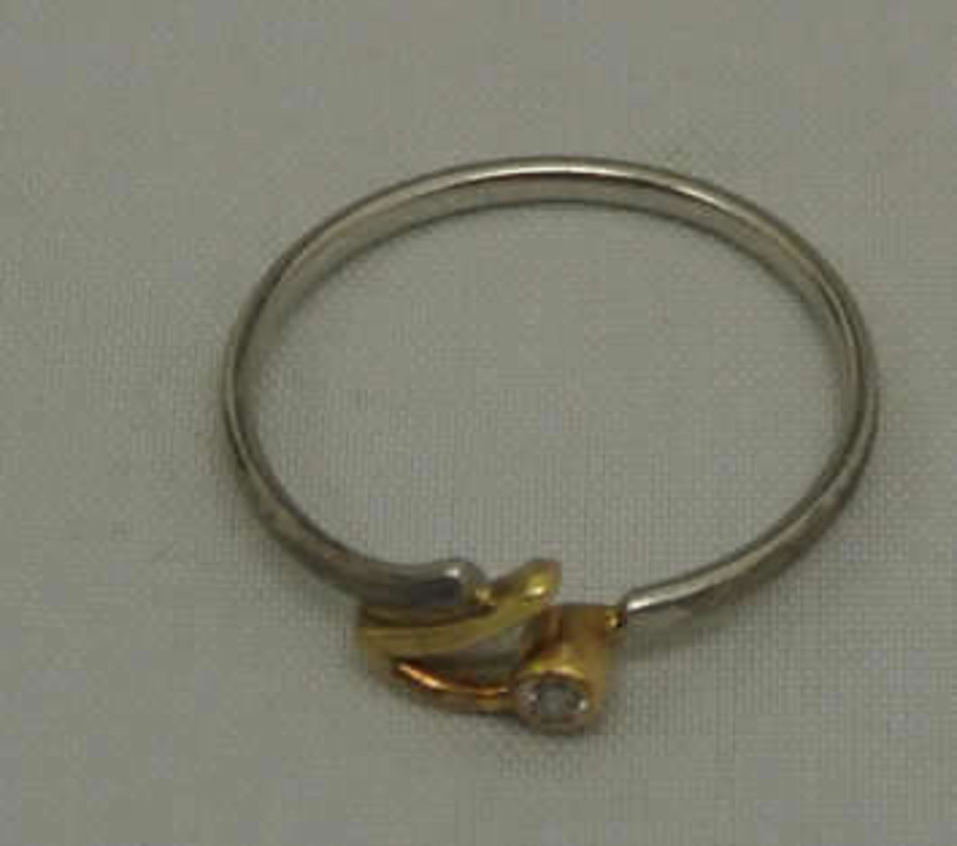Damenring, Platin, besetzt mit 1 Diamant, Ringgröße 54, Gewicht ca. 1,9 gr Ladies ring, platinum, - Bild 2 aus 2