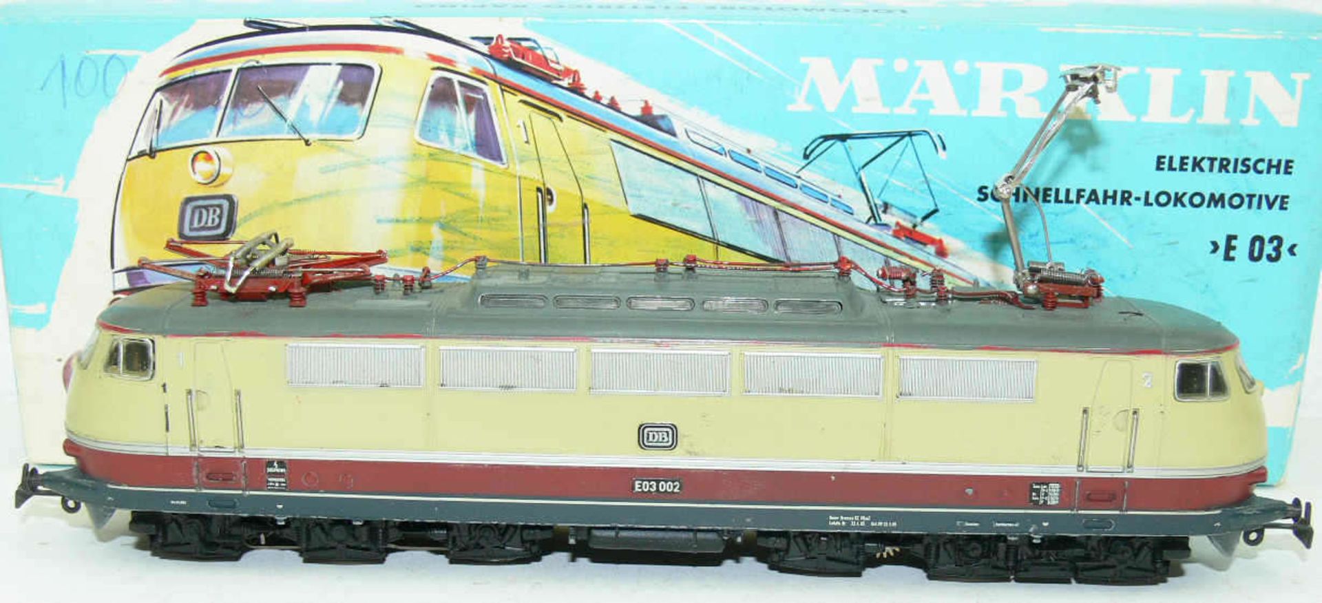 Märklin 3053, E - Lokomotive E 03 der DB. BN E 03 002. Guss. Mit Laufspuren. In OVP.