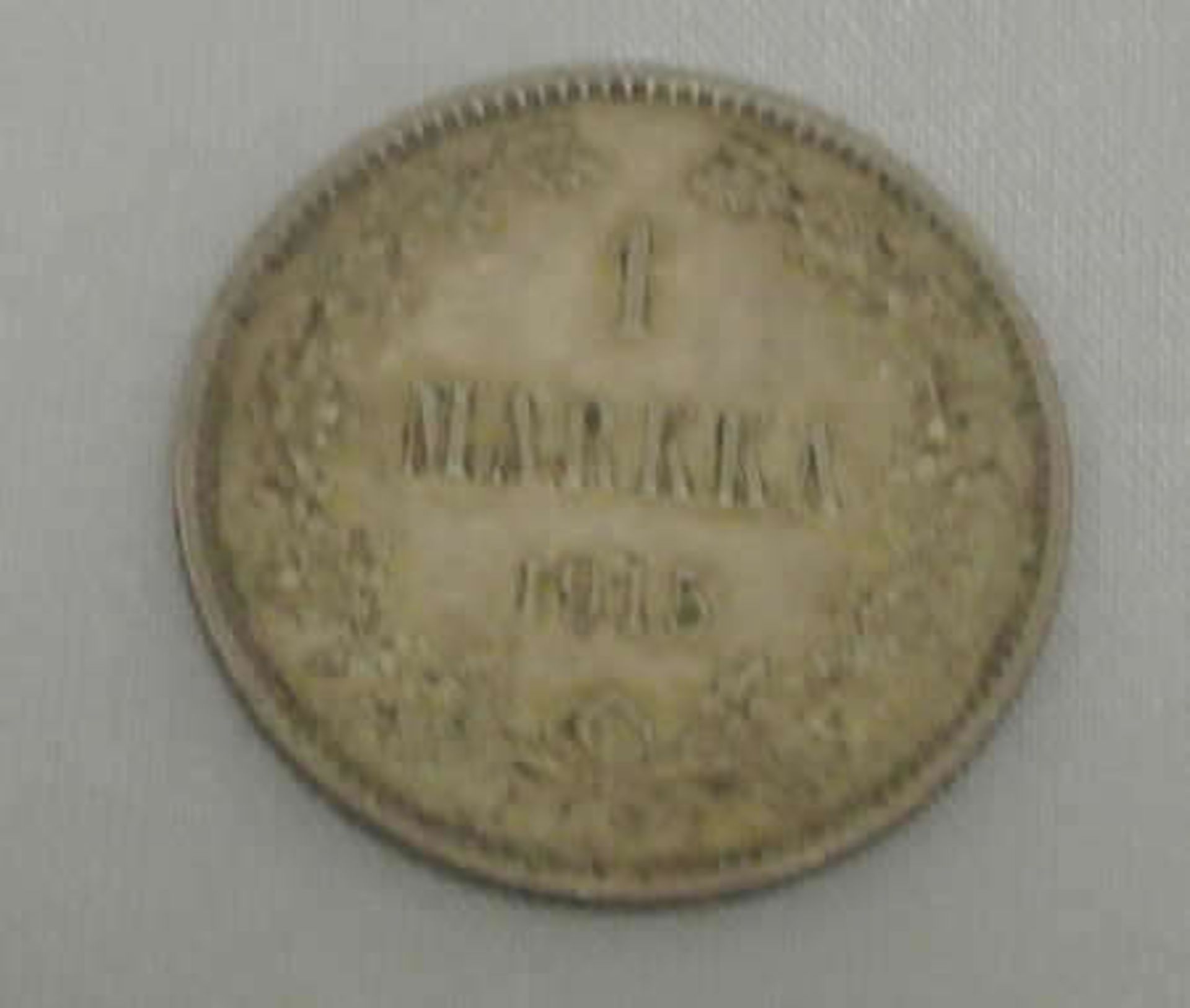 Finnland, 1 Markka 1915 Zar Nikolaus II von Russland 1894-1917. Erhaltung: sehr schön, Silber - Image 2 of 2