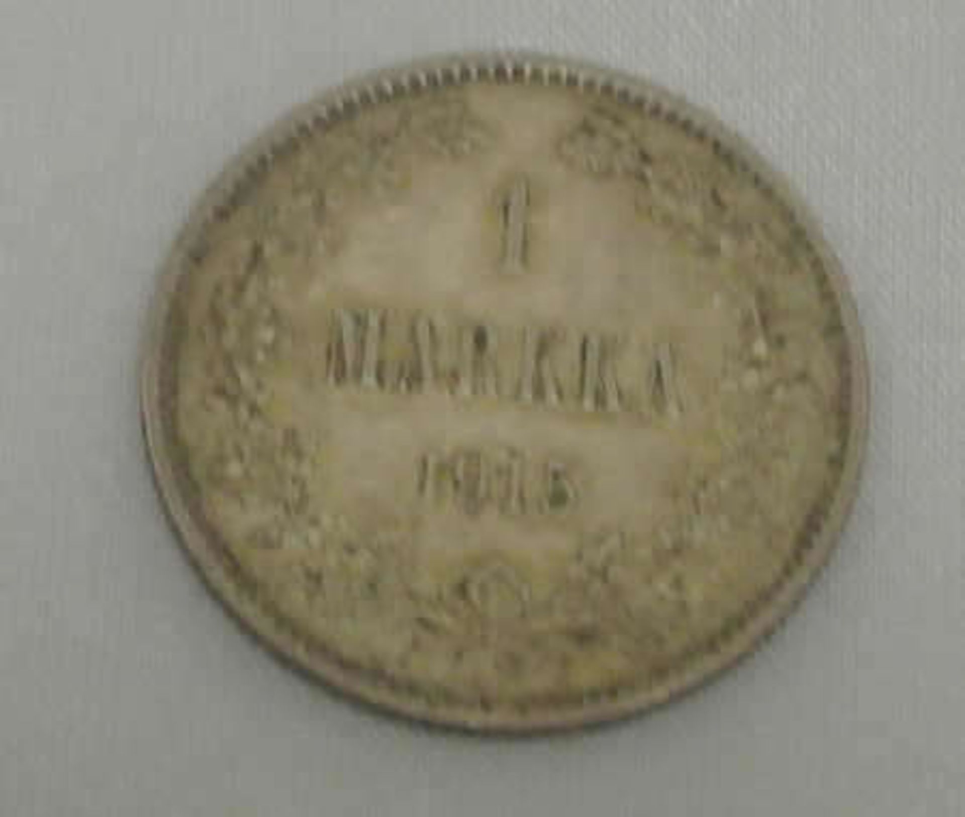 Finnland, 1 Markka 1915 Zar Nikolaus II von Russland 1894-1917. Erhaltung: sehr schön, Silber - Bild 2 aus 2