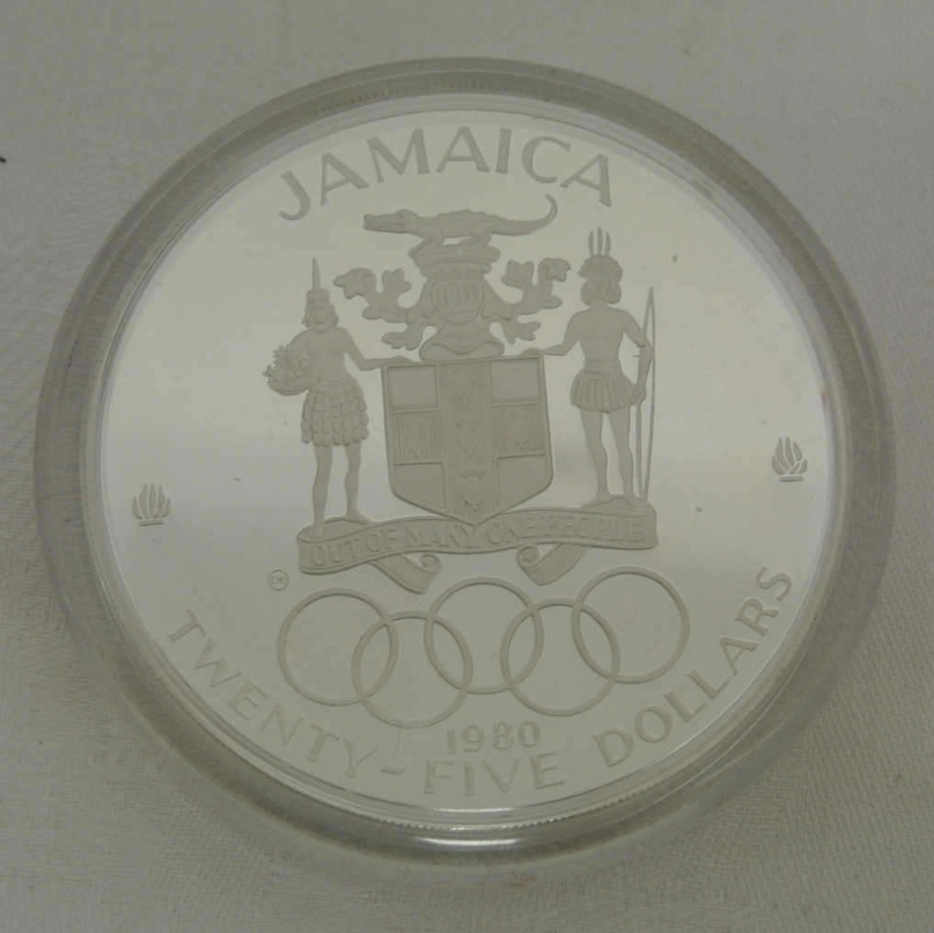 25 Dollar 1980, Jamaica Olympiade, Moskau 1980, Goldmedaillengewinner PP, in Original Schachtel - Image 2 of 3