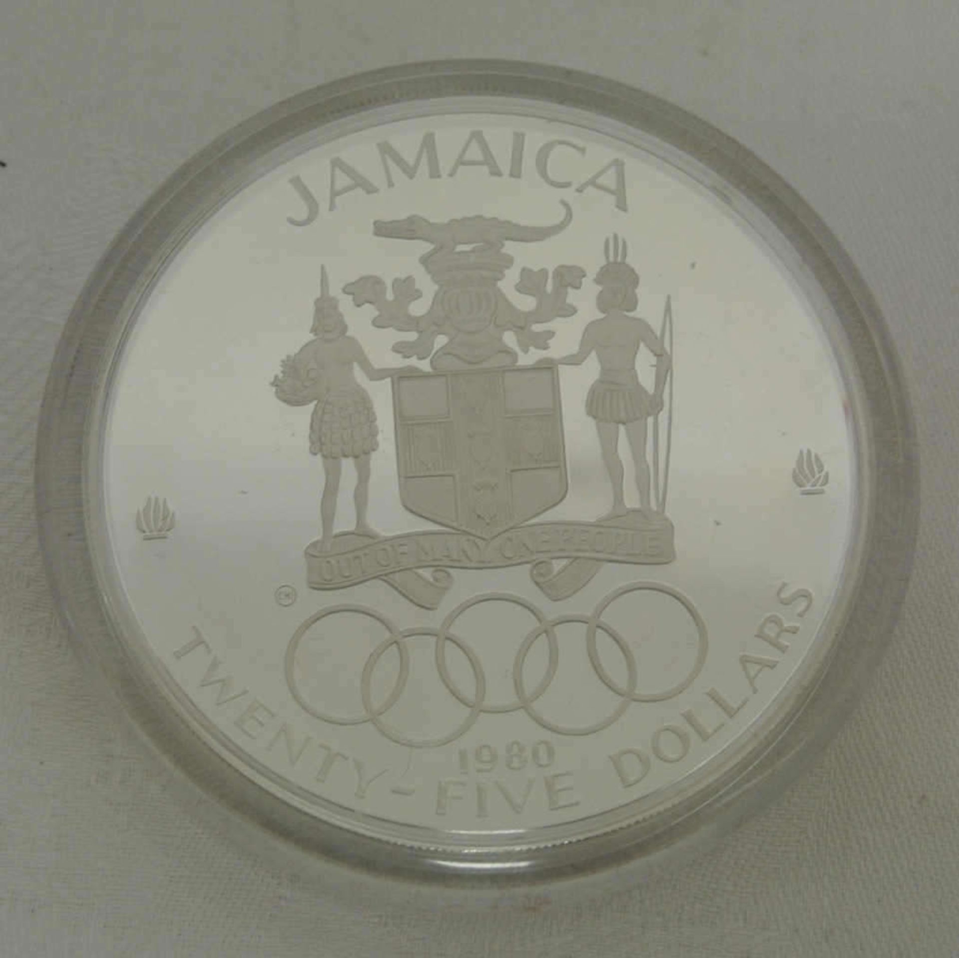 25 Dollar 1980, Jamaica Olympiade, Moskau 1980, Goldmedaillengewinner PP, in Original Schachtel - Bild 2 aus 3