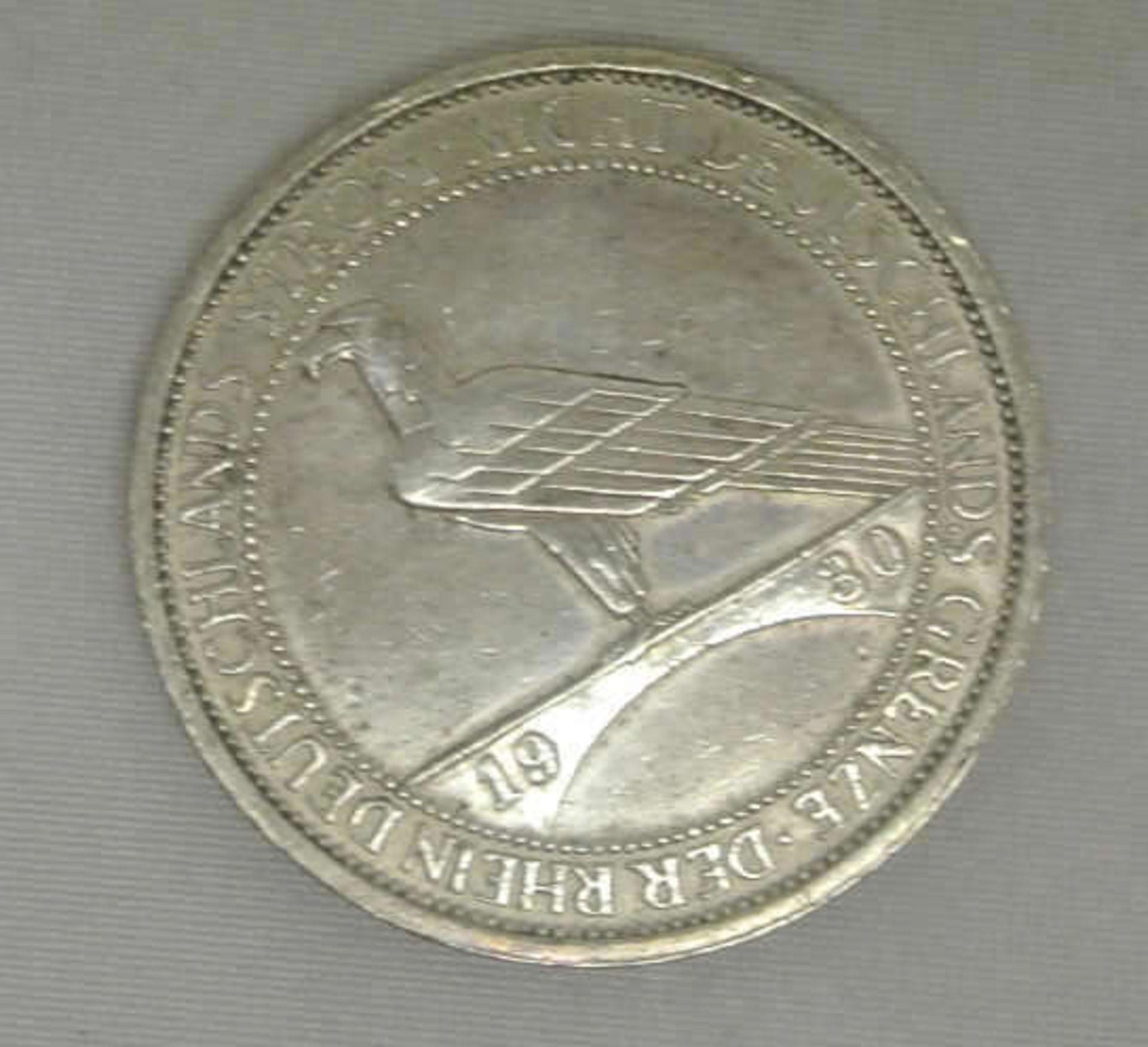 Weimarer Republik, 3 Mark, 1930 D, Silbermünze, "Rheinlandräumung", Jäger Nr. 345. Erhaltung: sehr
