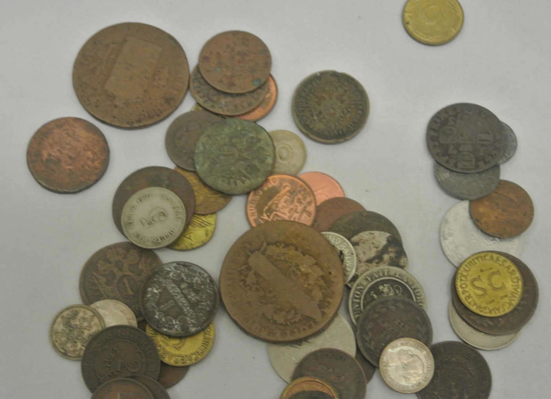 Lot alte Münzen und Medaillen, dabei viele Kupfermünzen, 18. Jhrd., etc., Zustand: schön - sehr
