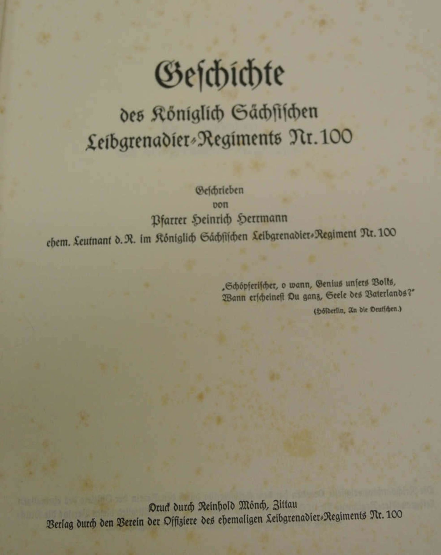 Buch: Geschichte des königlich sächsischen Leibgrenadier Regiment Nr. 100 Reinhold Mönch, Zittau. - Bild 2 aus 4