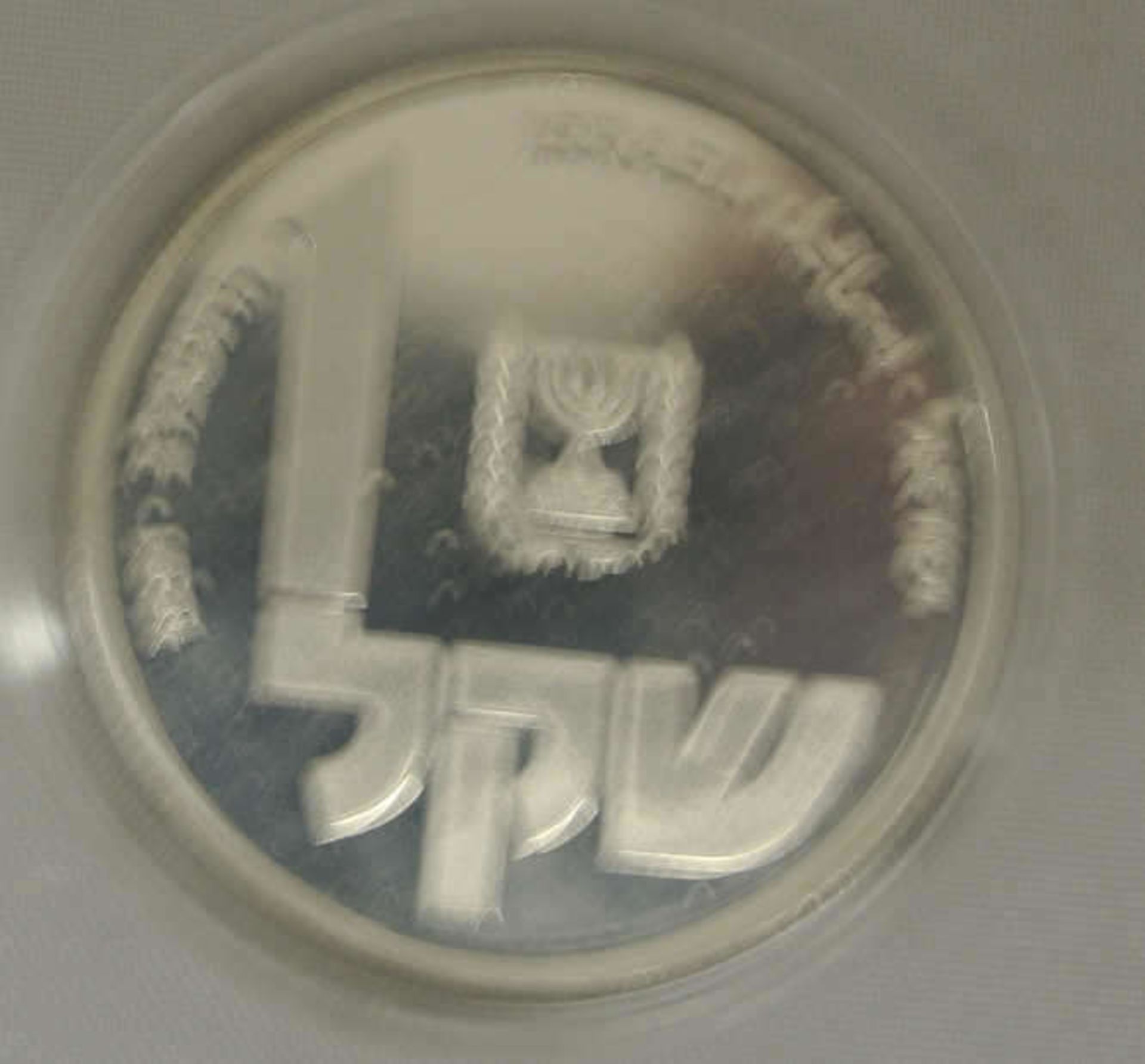 Israel Silbermünze, 1 Schekel 1981, Hannuka Polen, Erhaltung: Proof, im Folder