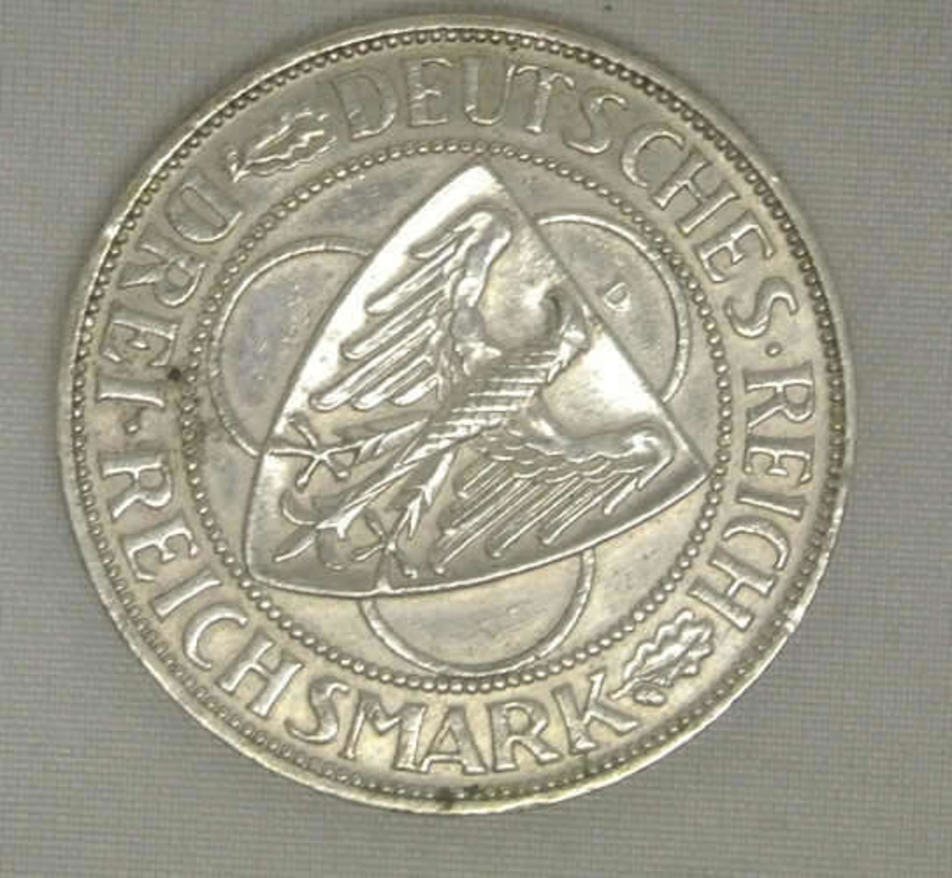 Weimarer Republik, 3 Mark, 1930 D, Silbermünze, "Rheinlandräumung", Jäger Nr. 345. Erhaltung: sehr - Bild 2 aus 2