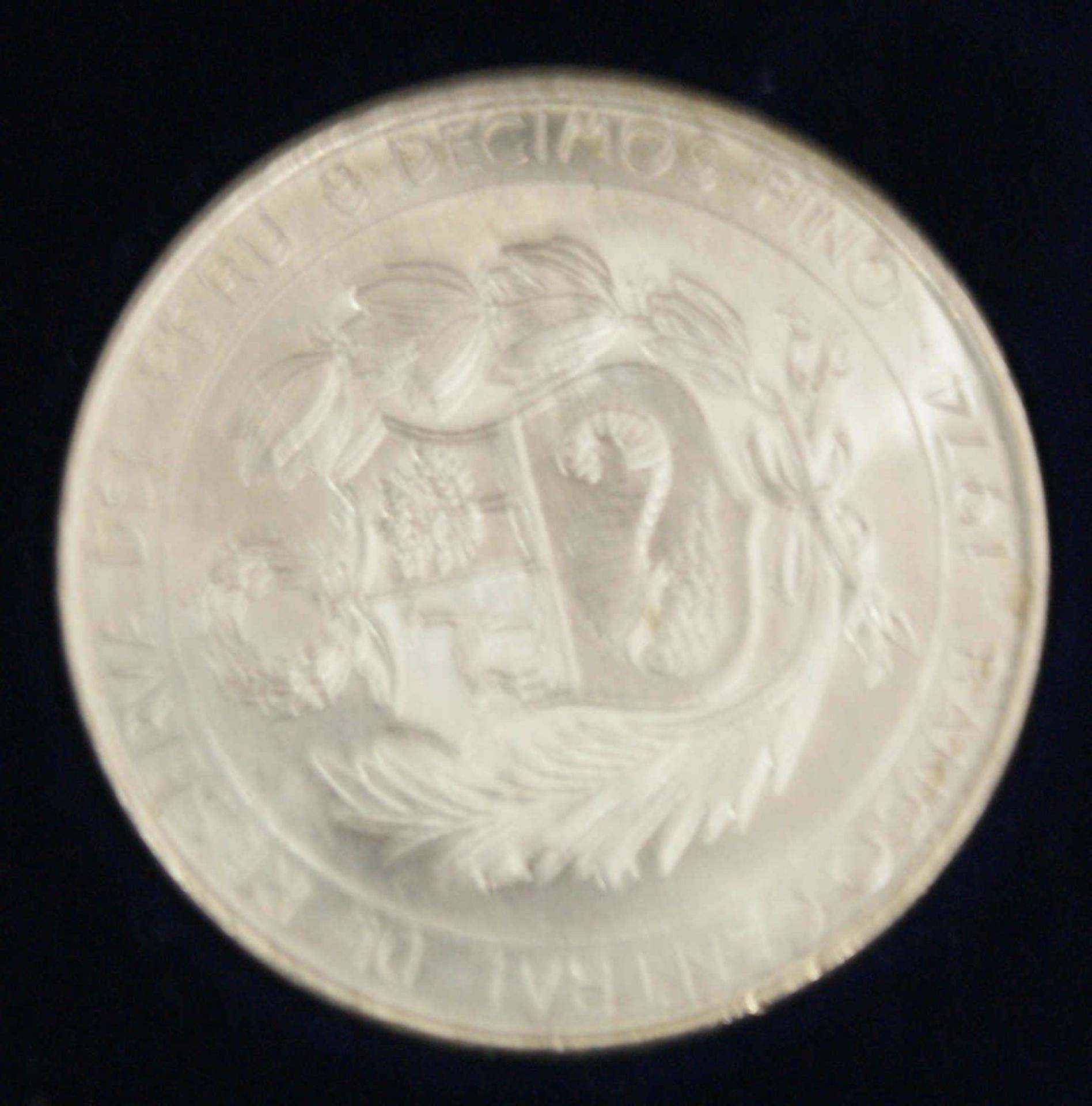 Peru 1974, 200 Soles - Silbermünze "Jorge Chavez und Jose Quinones". Silber 800. Erhaltung: stgl.