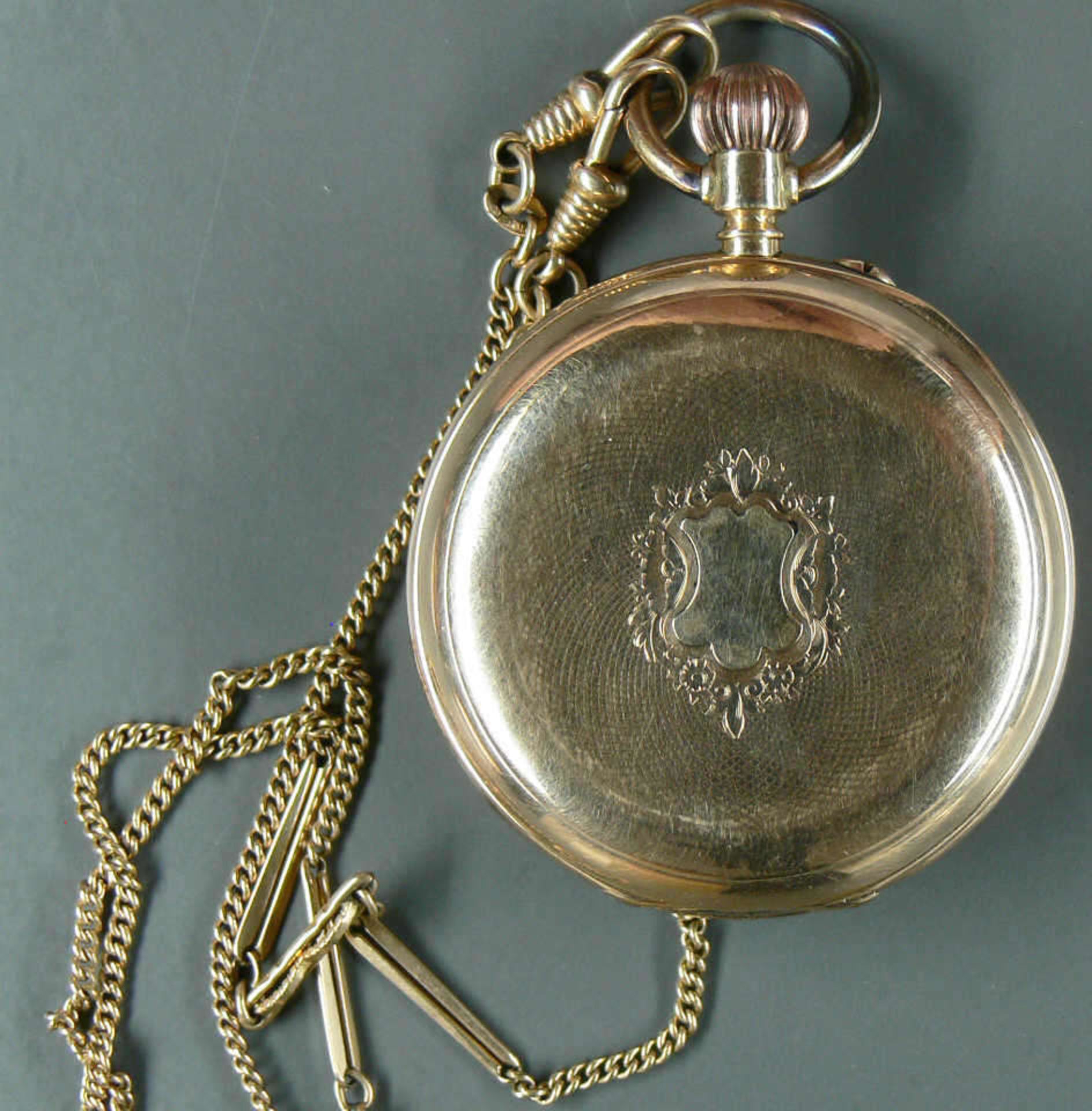 14 ct. Gold - Taschenuhr. Funktion geprüft. Innendeckel Metall. Gewicht: ca. 88 g. - Bild 4 aus 4