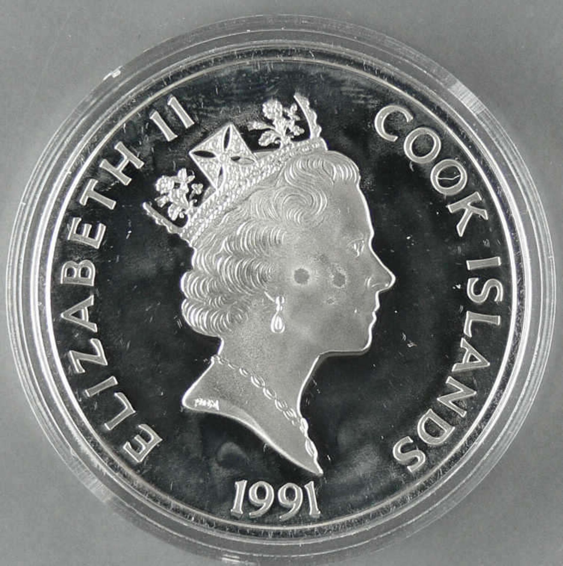 Cook Islands 1991, 50.- Dollars - Silbermünze "500 Jahre Entdeckung von Amerika - Peter Minuit - Image 2 of 2