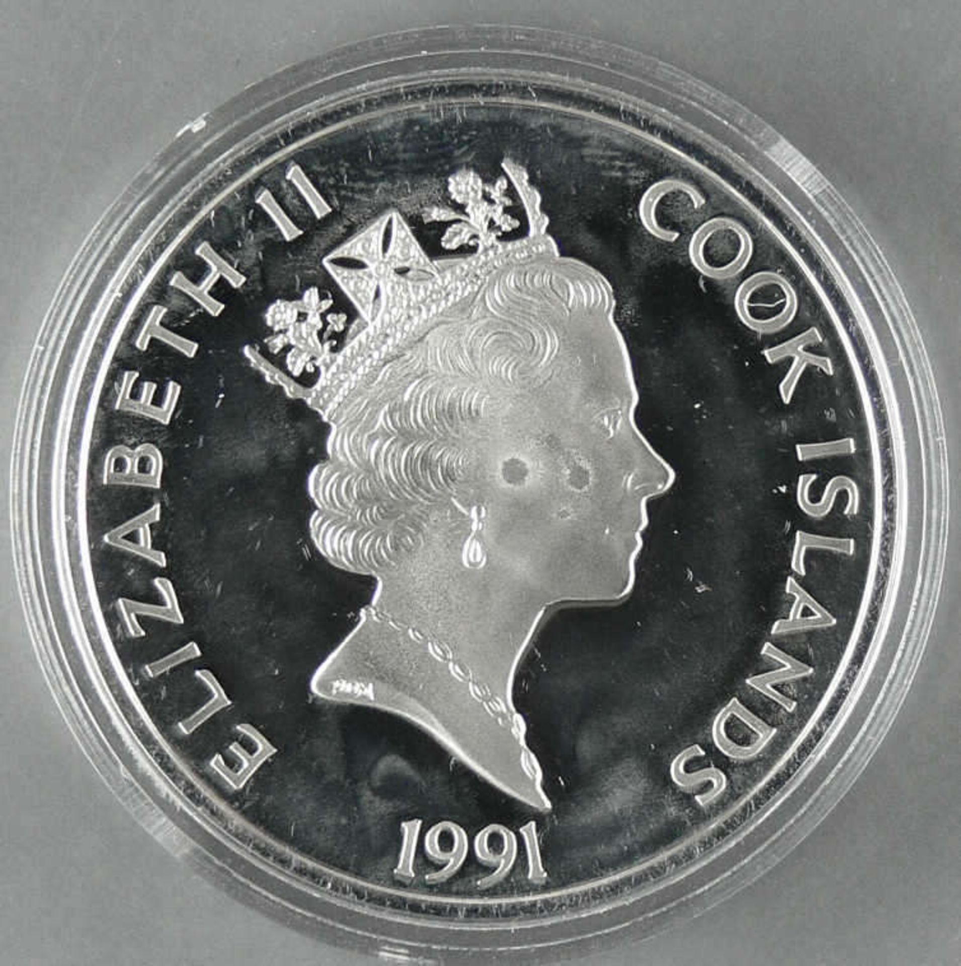 Cook Islands 1991, 50.- Dollars - Silbermünze "500 Jahre Entdeckung von Amerika - Peter Minuit - Bild 2 aus 2